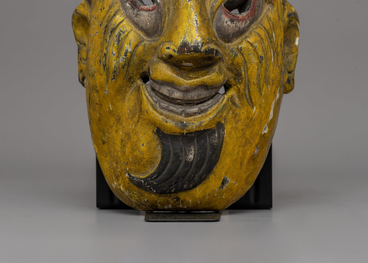 Wode Mask Handcrafted Wooden Mask | Traditional Wooden Mask for Rituals Decor