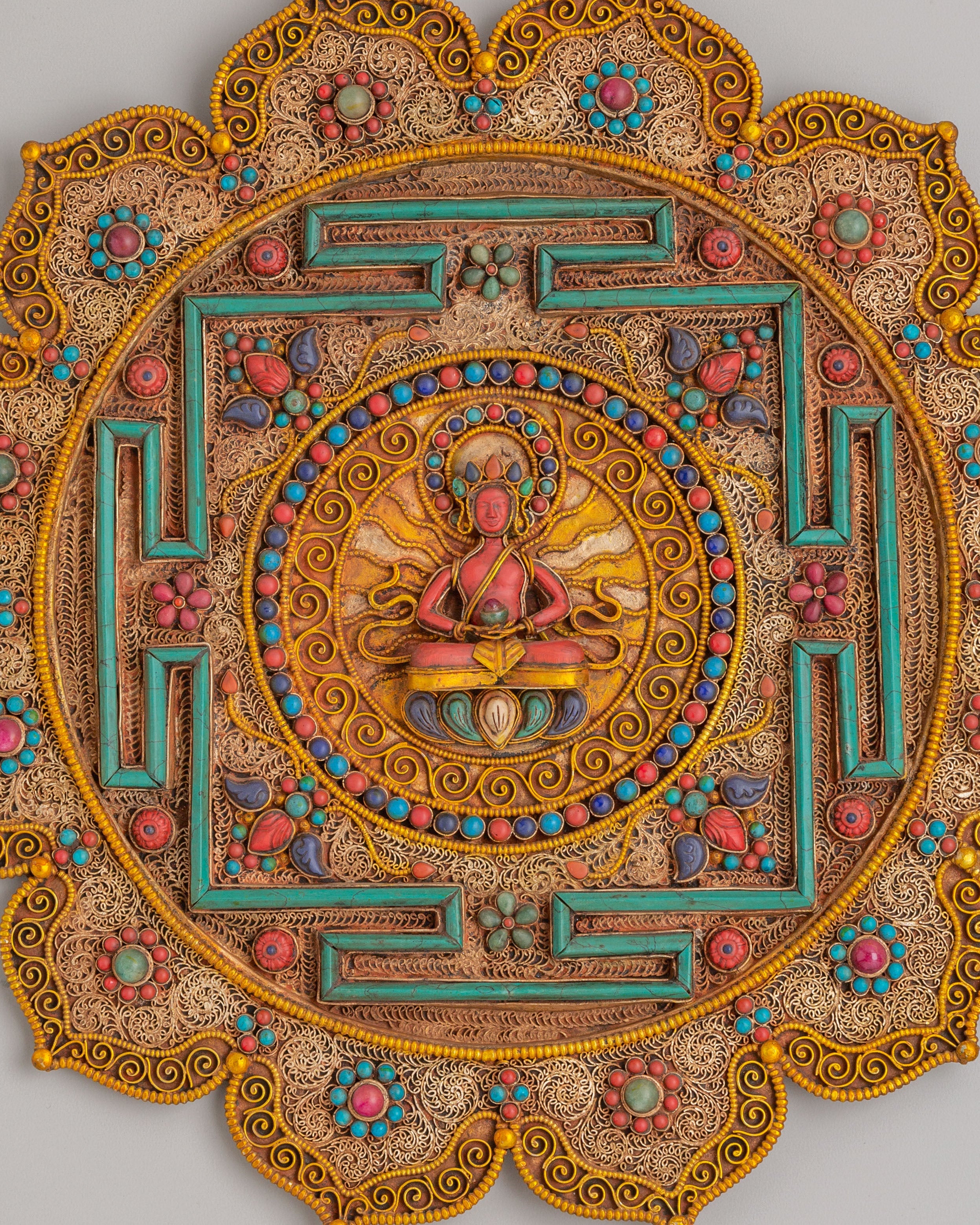 Amitayus Mandala Wall Hanging | Tibetan Long Life Deity Wall Hanging