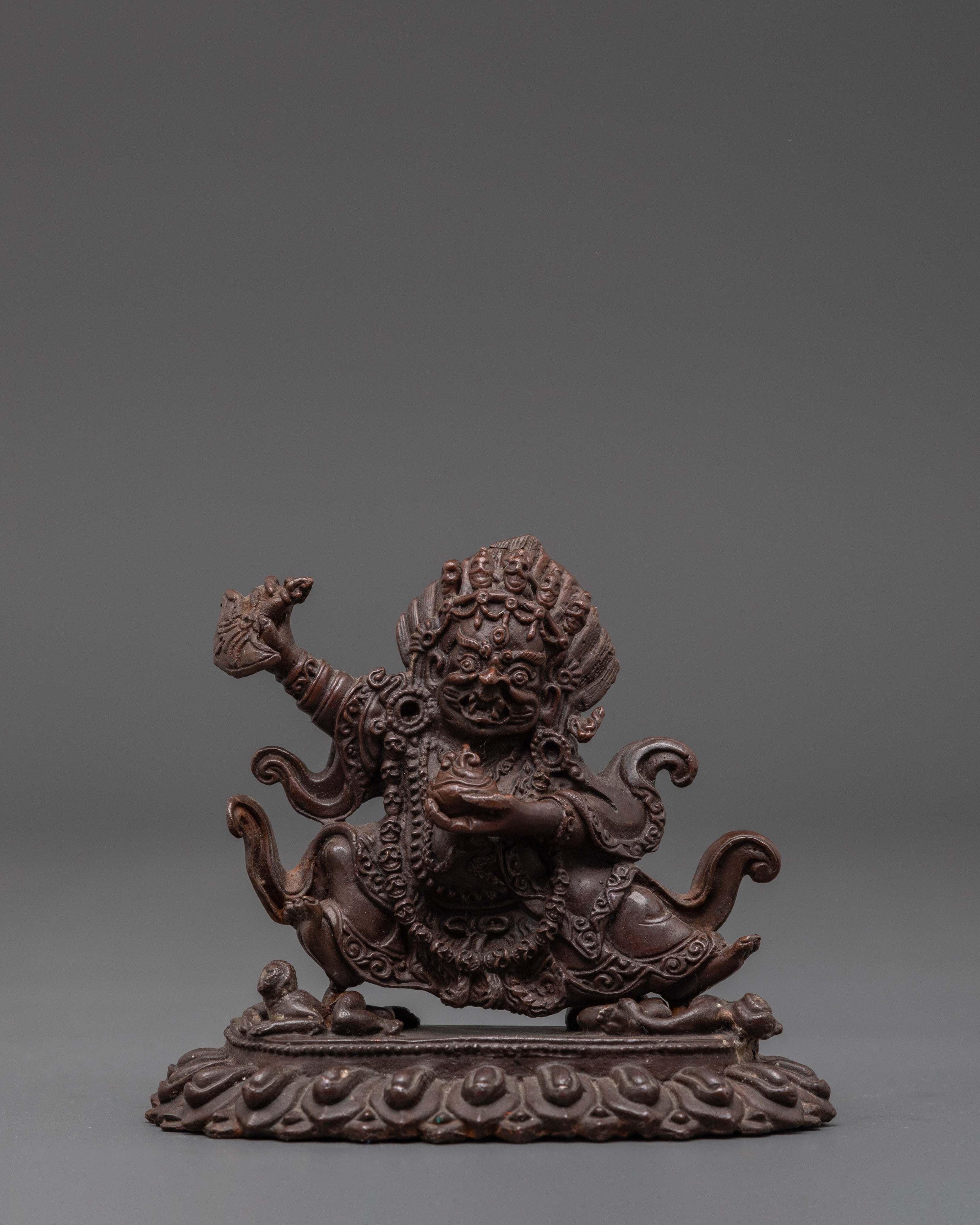 Tibetan Mahakala Bernakchen Protector Deity Statue | Guardian Deity Sculpture