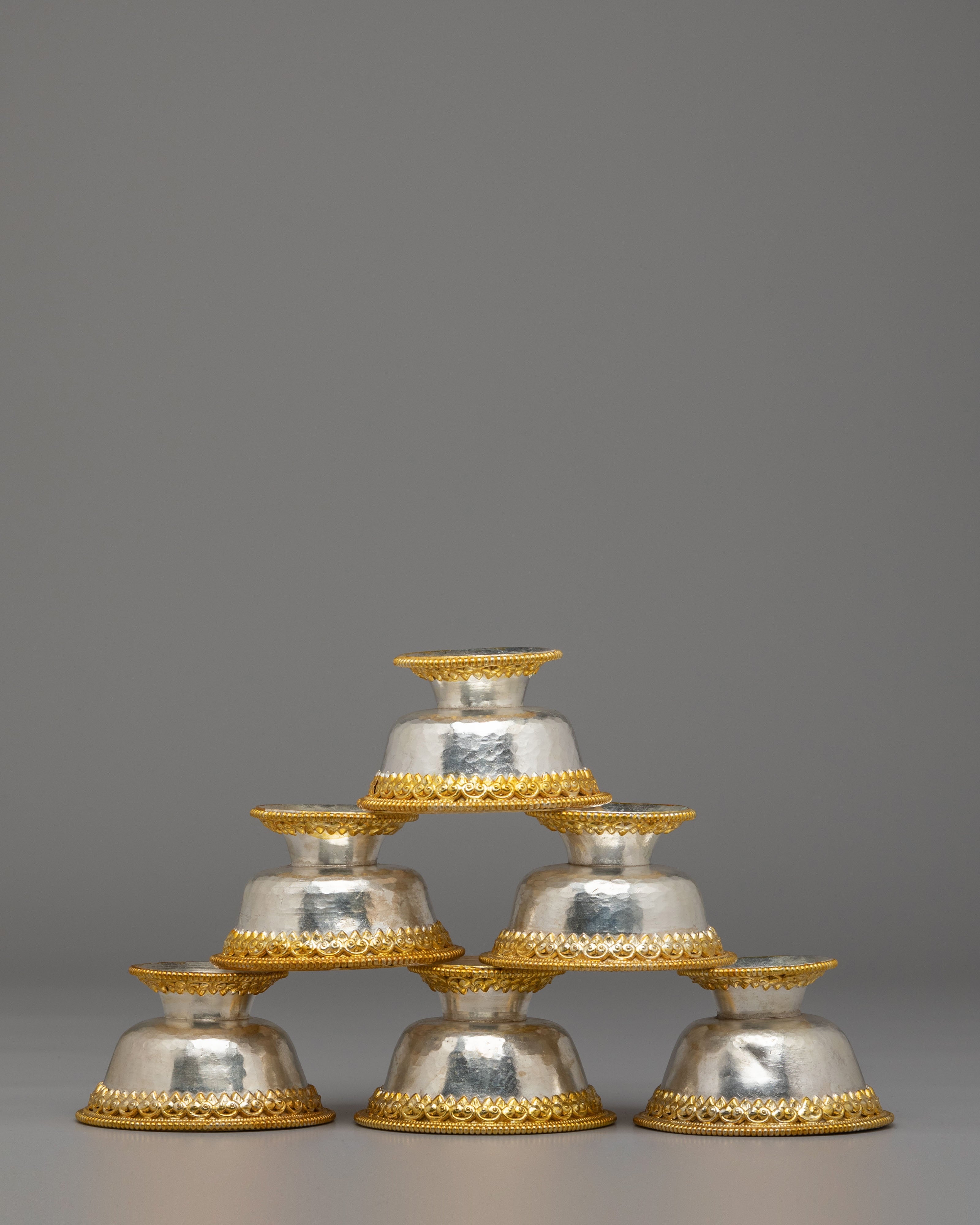 Buddhist Water Offering Bowls | Seven Sacred Cups for Puja Rituals