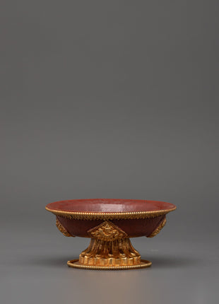Gold-Plated Copper Serkyem Set |  Tibetan Tea Offering Vessel