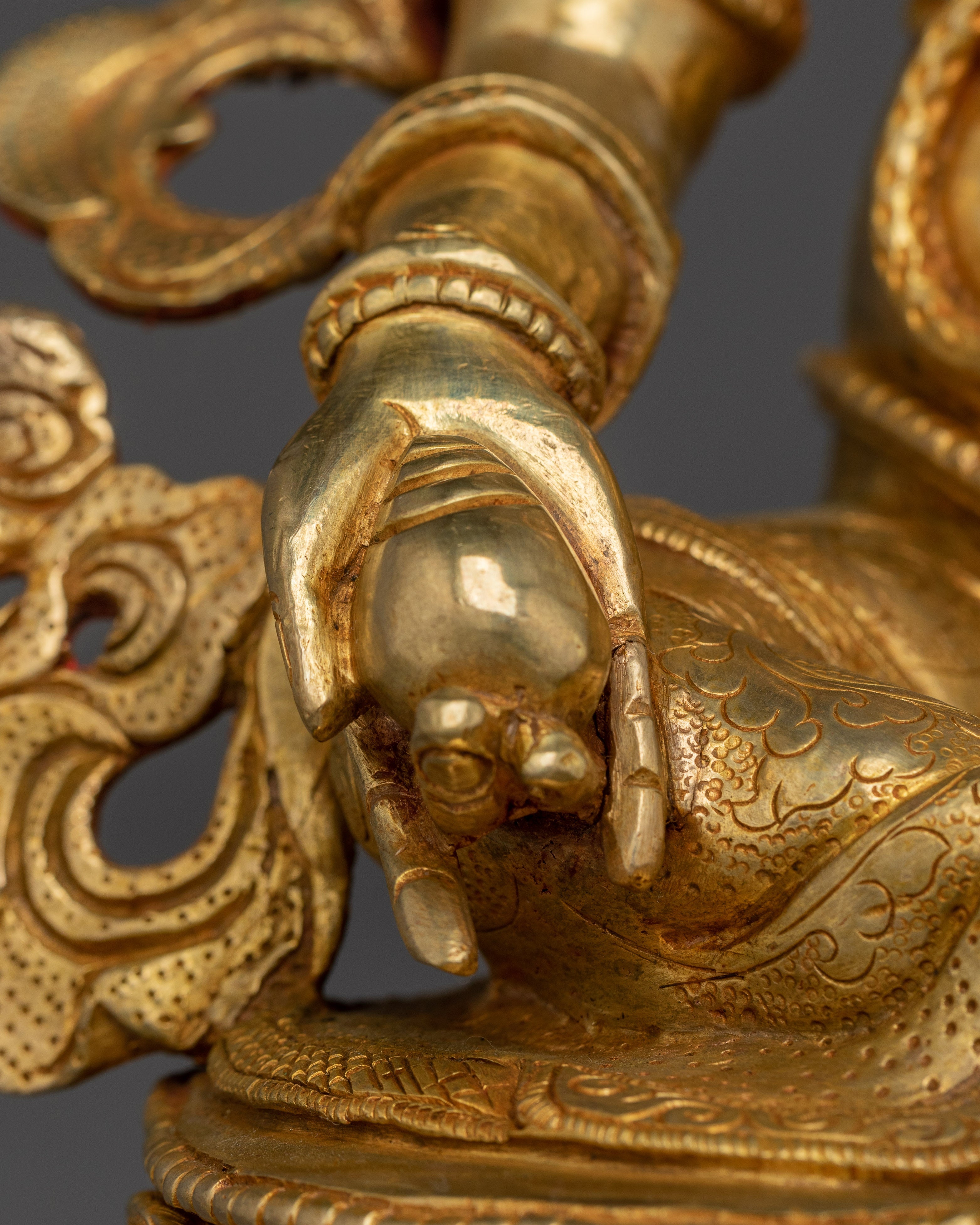 Dzambhala Copper Body Statue | Wealth and Prosperity Buddha