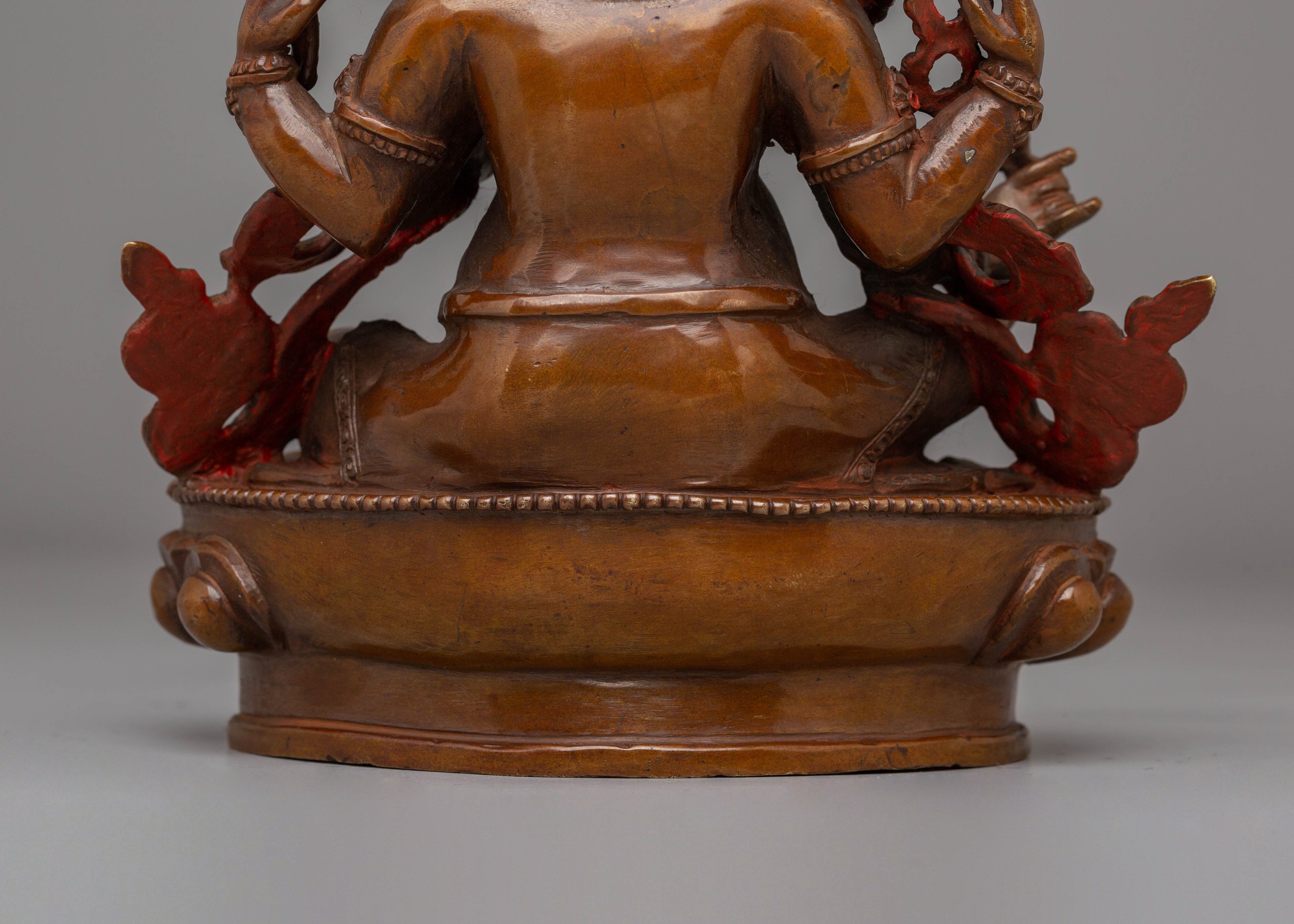 Statue of Hindu Lord Ganesha | Sacred Copper & Acrylic Ganesha Sculpture