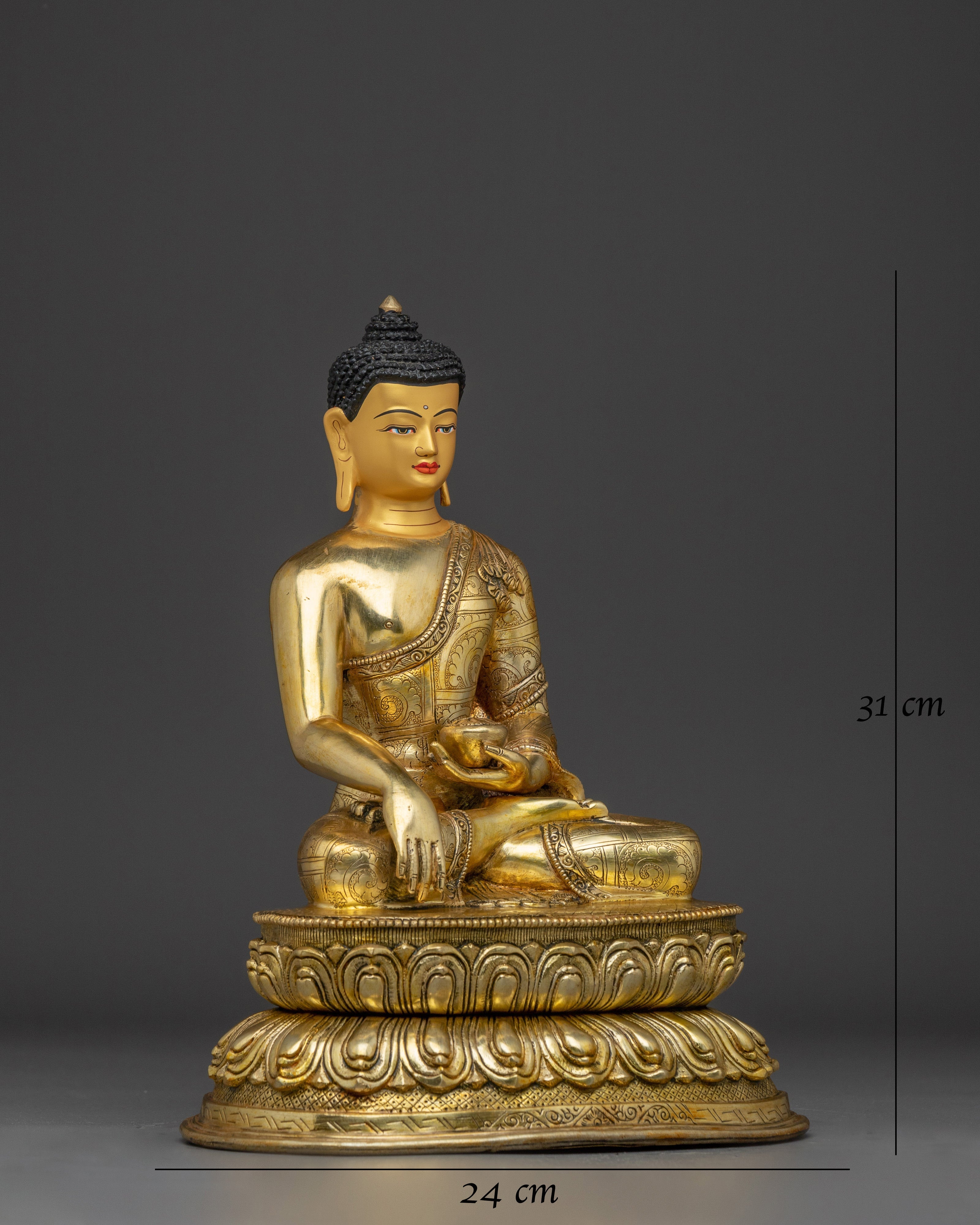 Handcrafted Copper Artwork Shakyamuni Buddha Statue