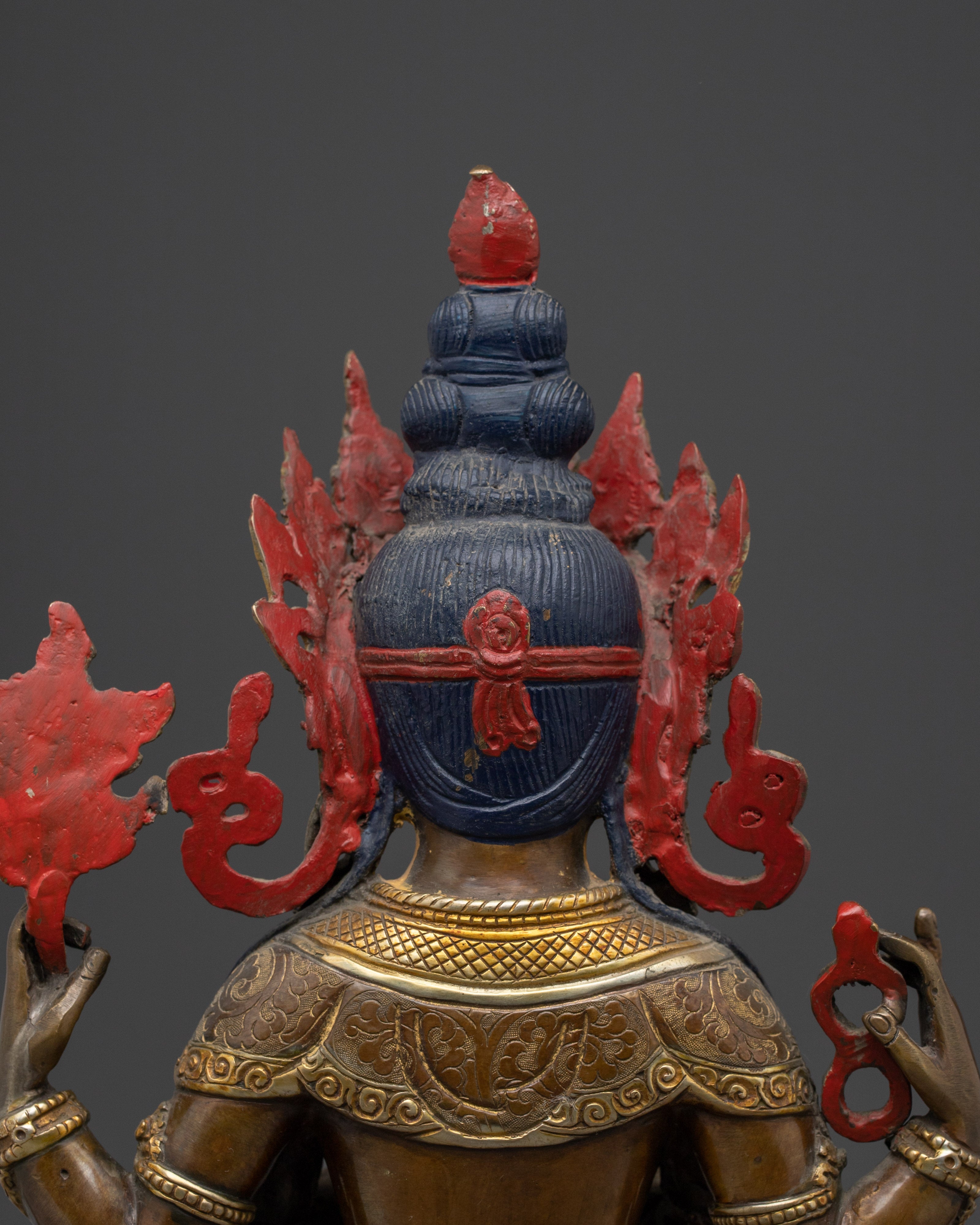 Copper Chenrezig Bodhisattva statue |  Embodying Compassion and Wisdom