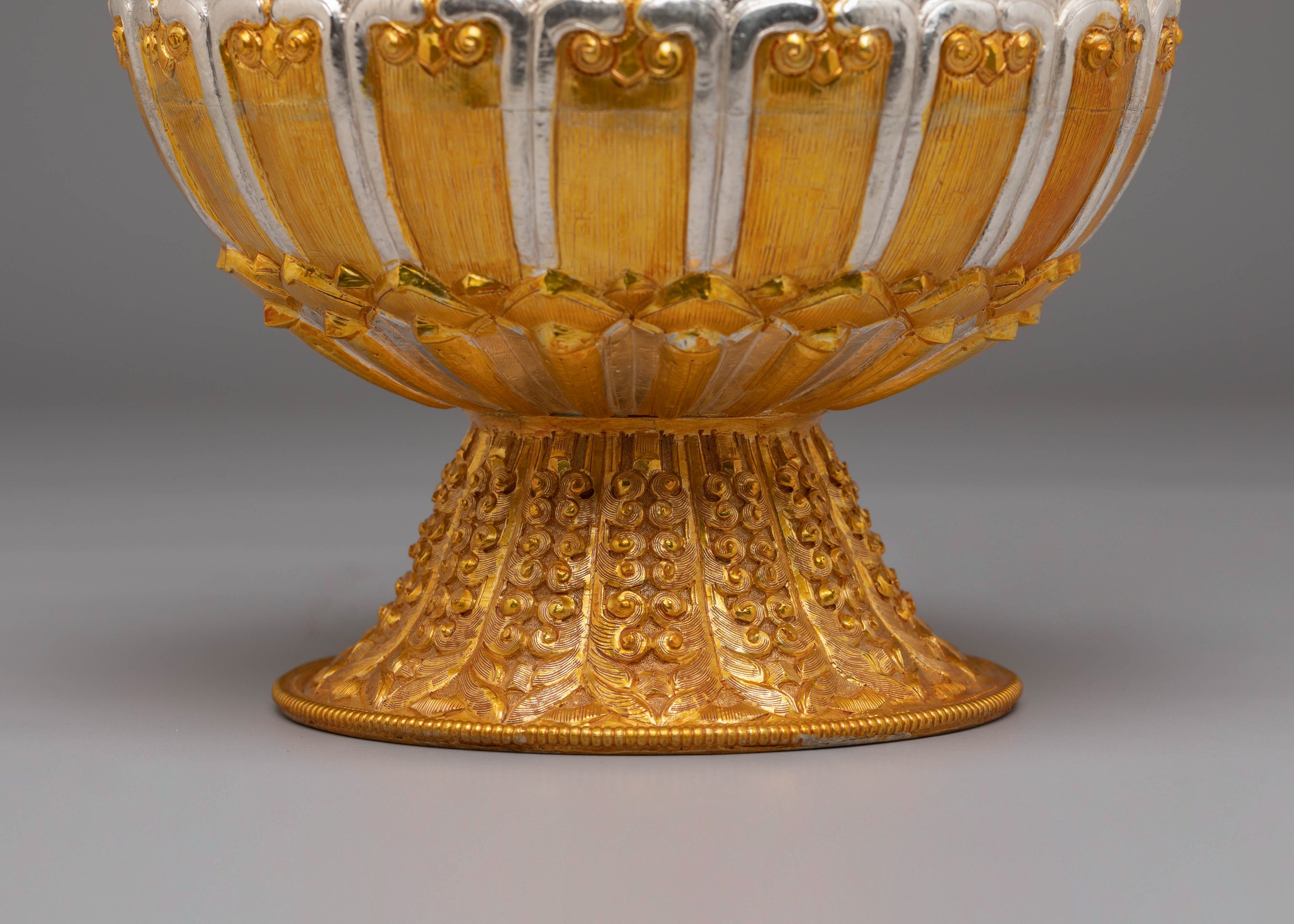 Handmade Tibetan Ritual Rice Pot | Spiritual Decor for Altar