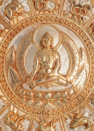 Buddha with 12 Zodiac Animals Wall hanging | Buddhist Himalayan Art for Sacred Space