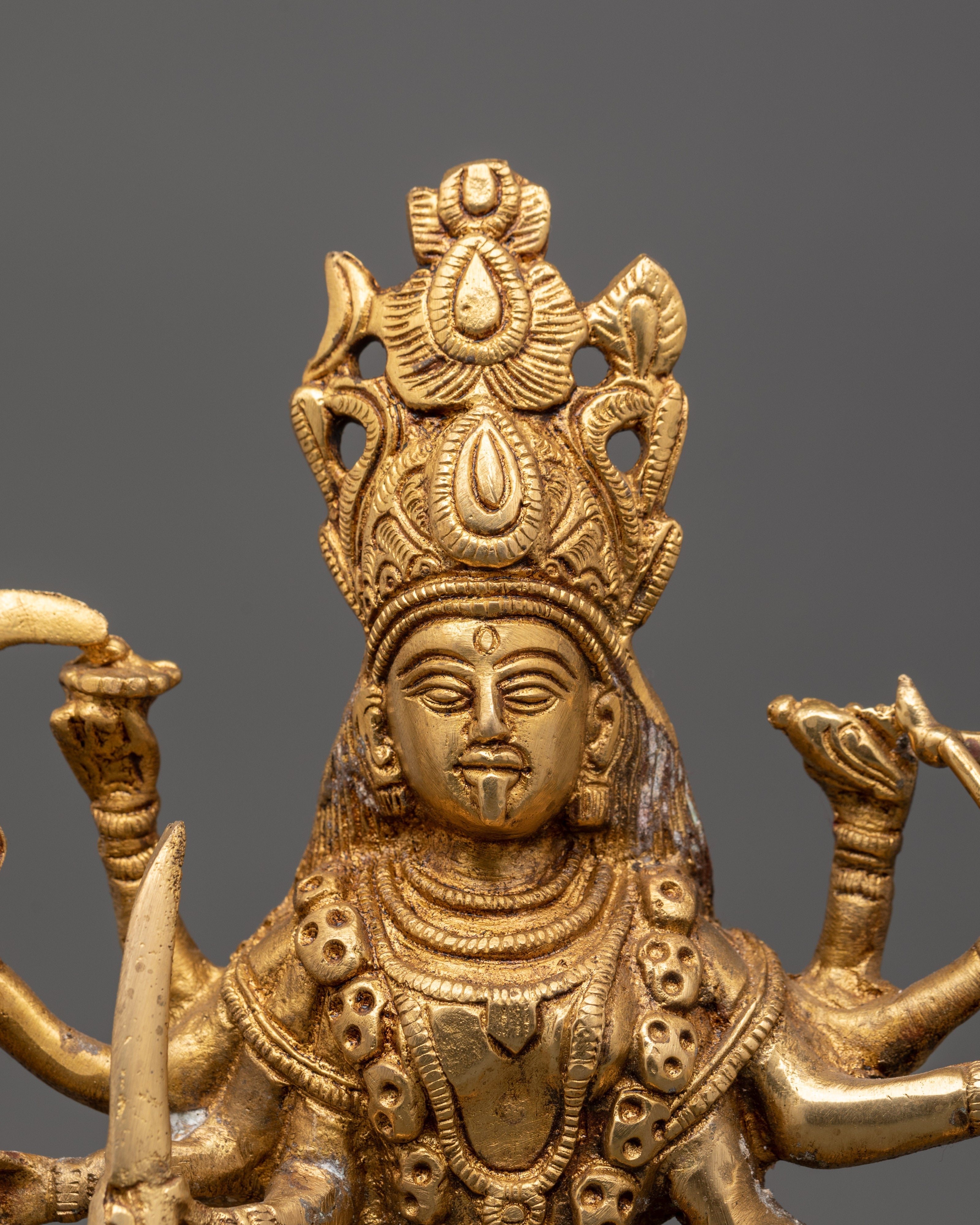 Handcrafted Brass Mahakali Statue | Tantric Deity Idol for Transformation