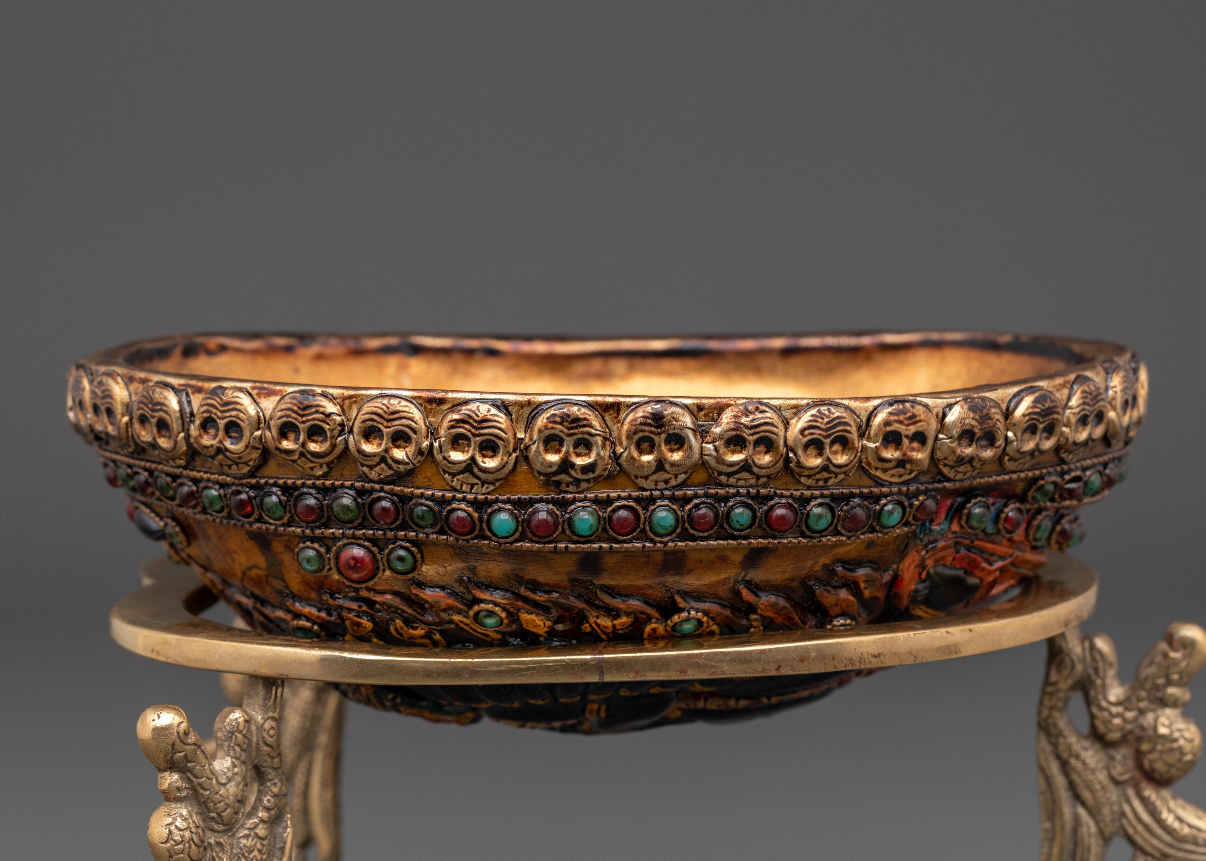 Buddhist Kapala Skull Cup | Tantric Ritual Offering Bowl