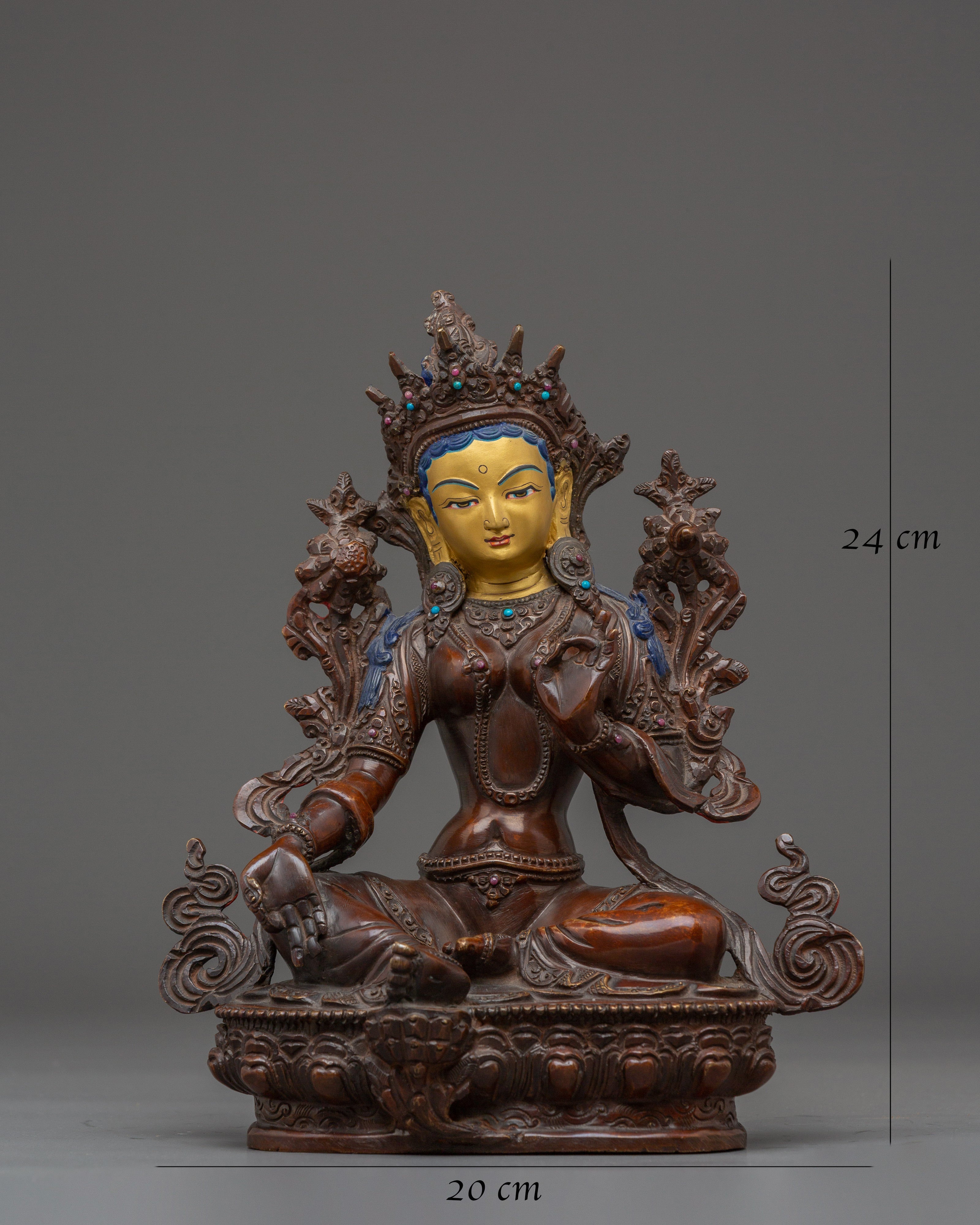 Tibetan Buddhist Deity Green Tara Statue | Goddess of Compassion and Protection