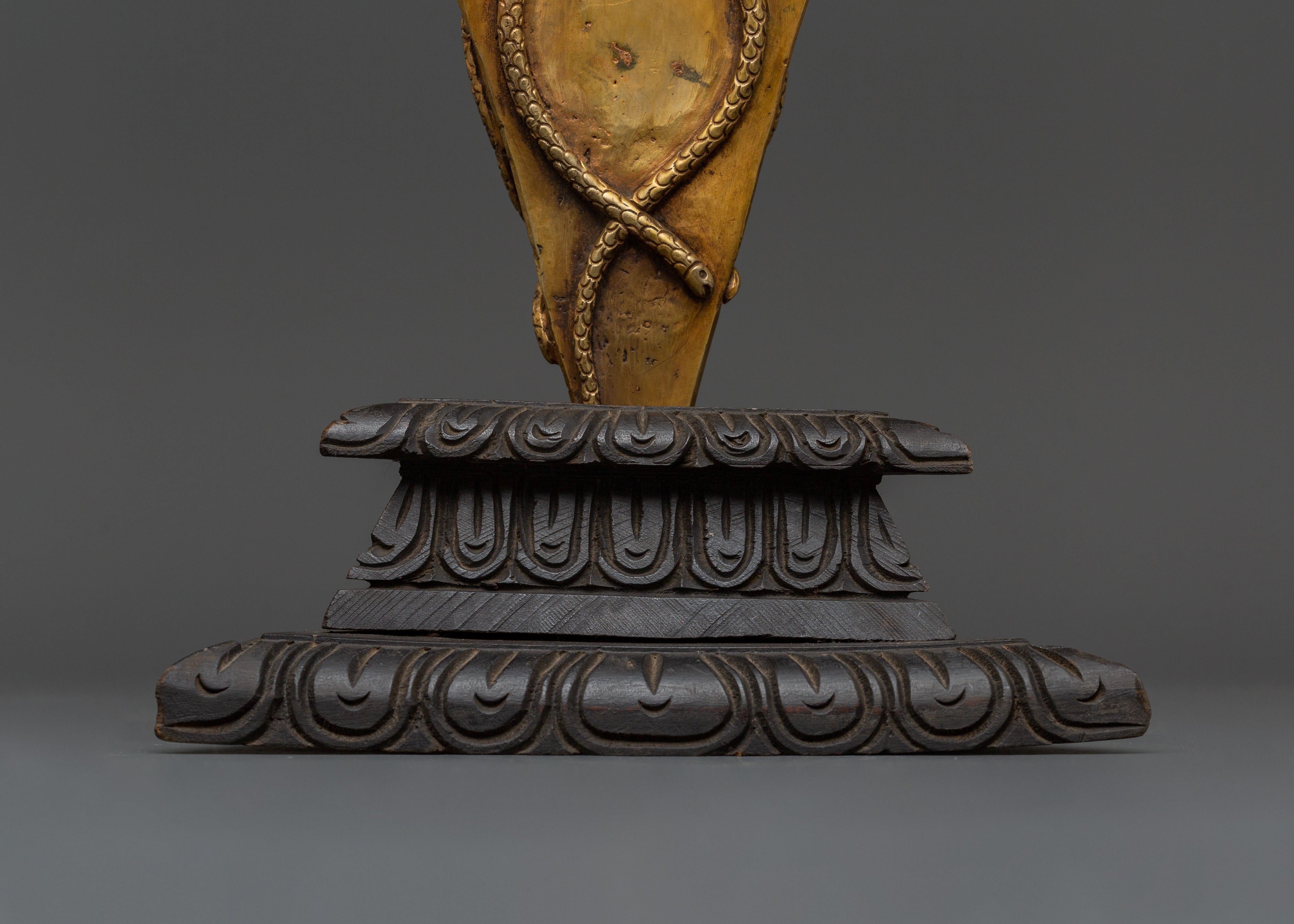 Three-Faced Phurba Dagger | Tibetan Gold Plated Phurba for Rituals