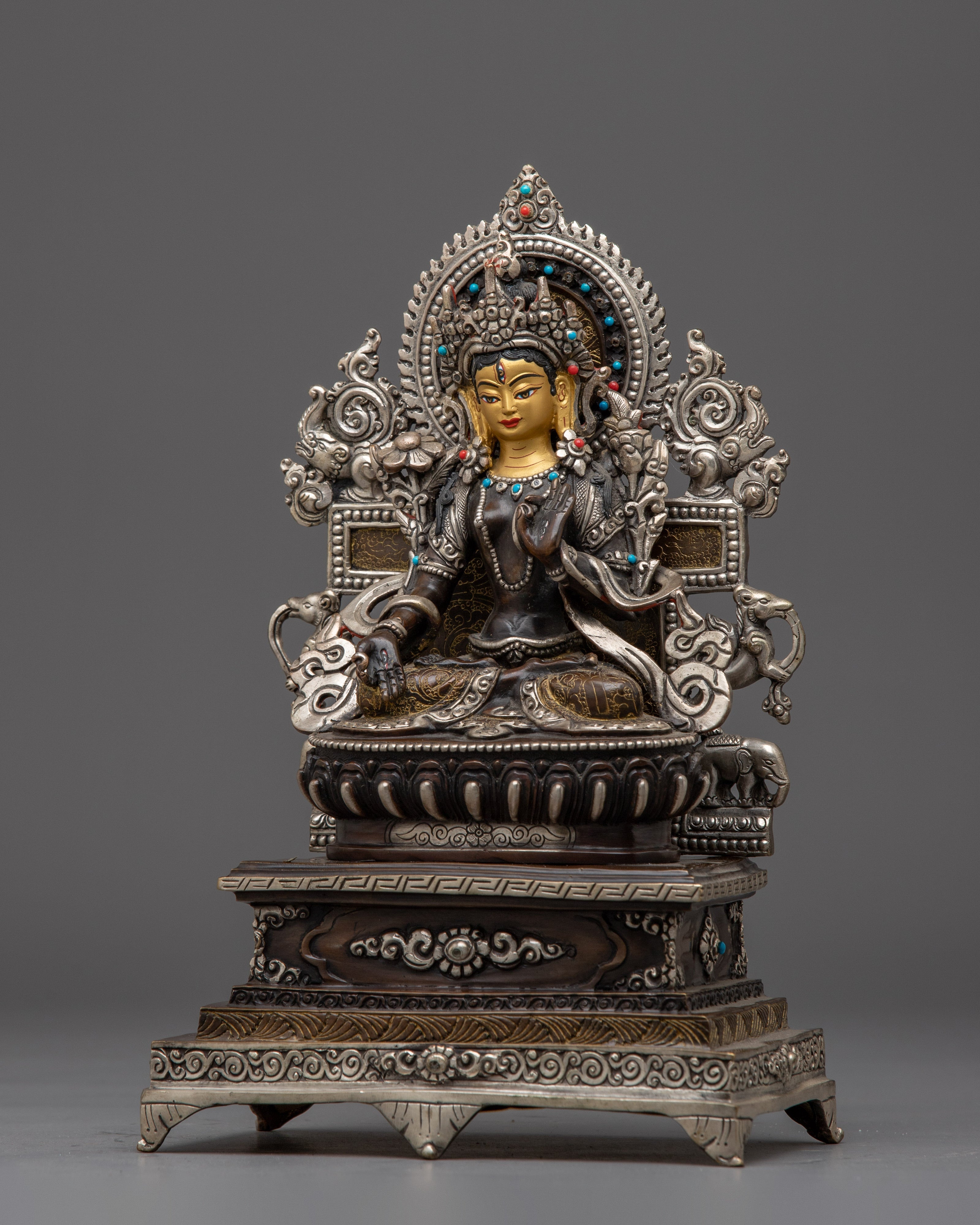 White Tara With Throne | Tibetan Deity