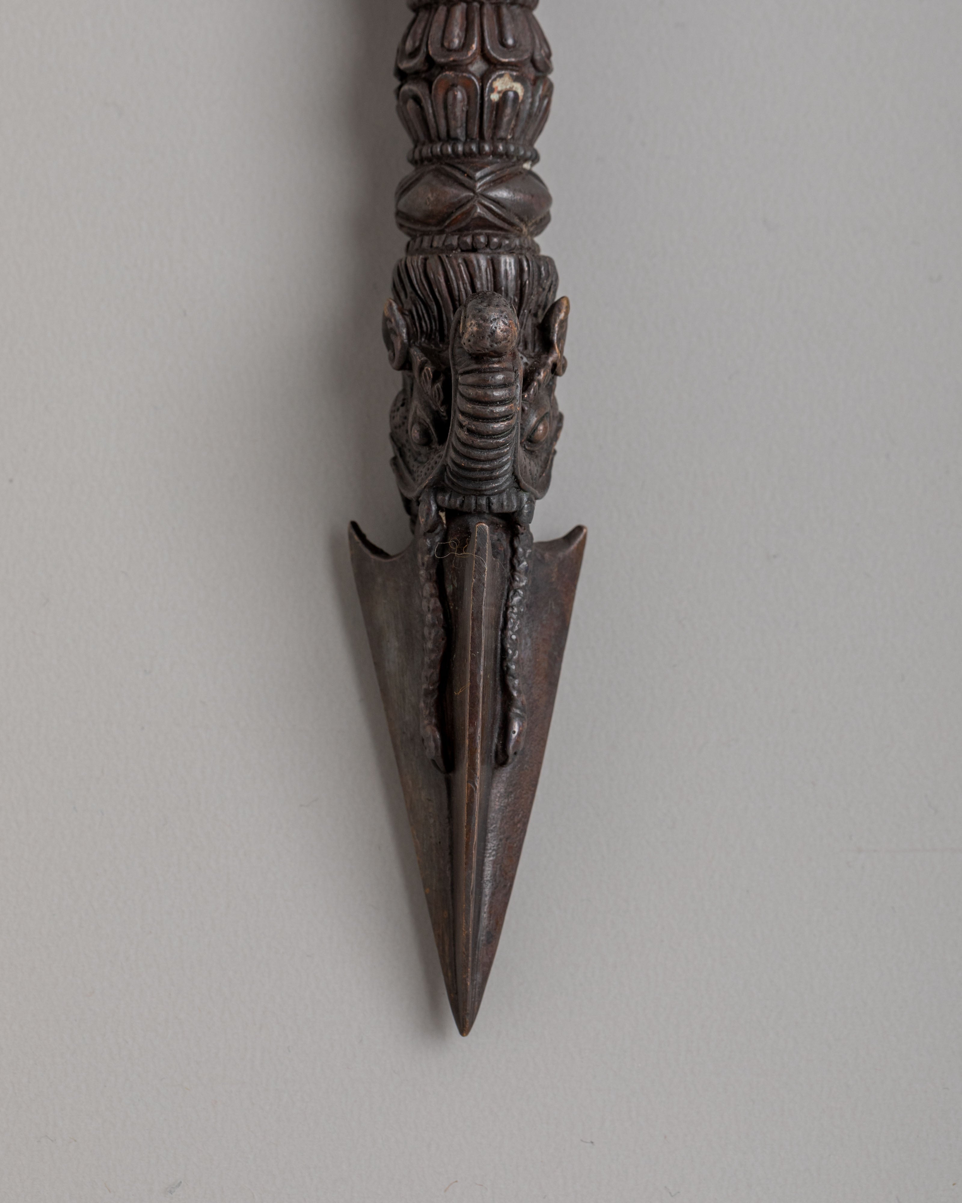Traditional Three Sided Ritual Dagger | Handcrafted Tibetan Spiritual Art