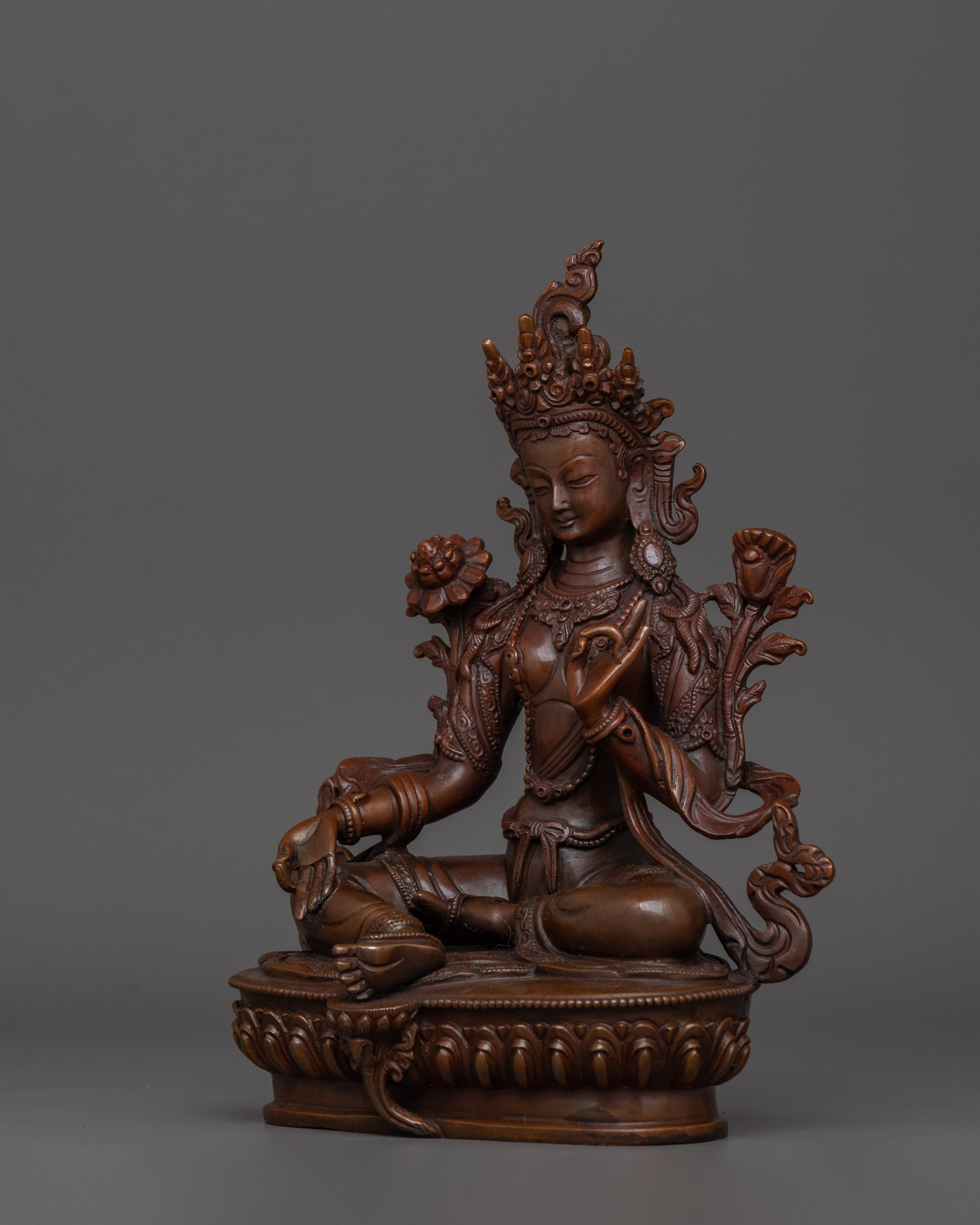 Traditional Figurine of Green Tara | Mother of Liberation