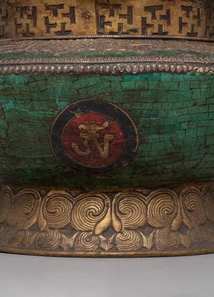 Antique-Style Tibetan Ritual Pot | Copper Body with Brass