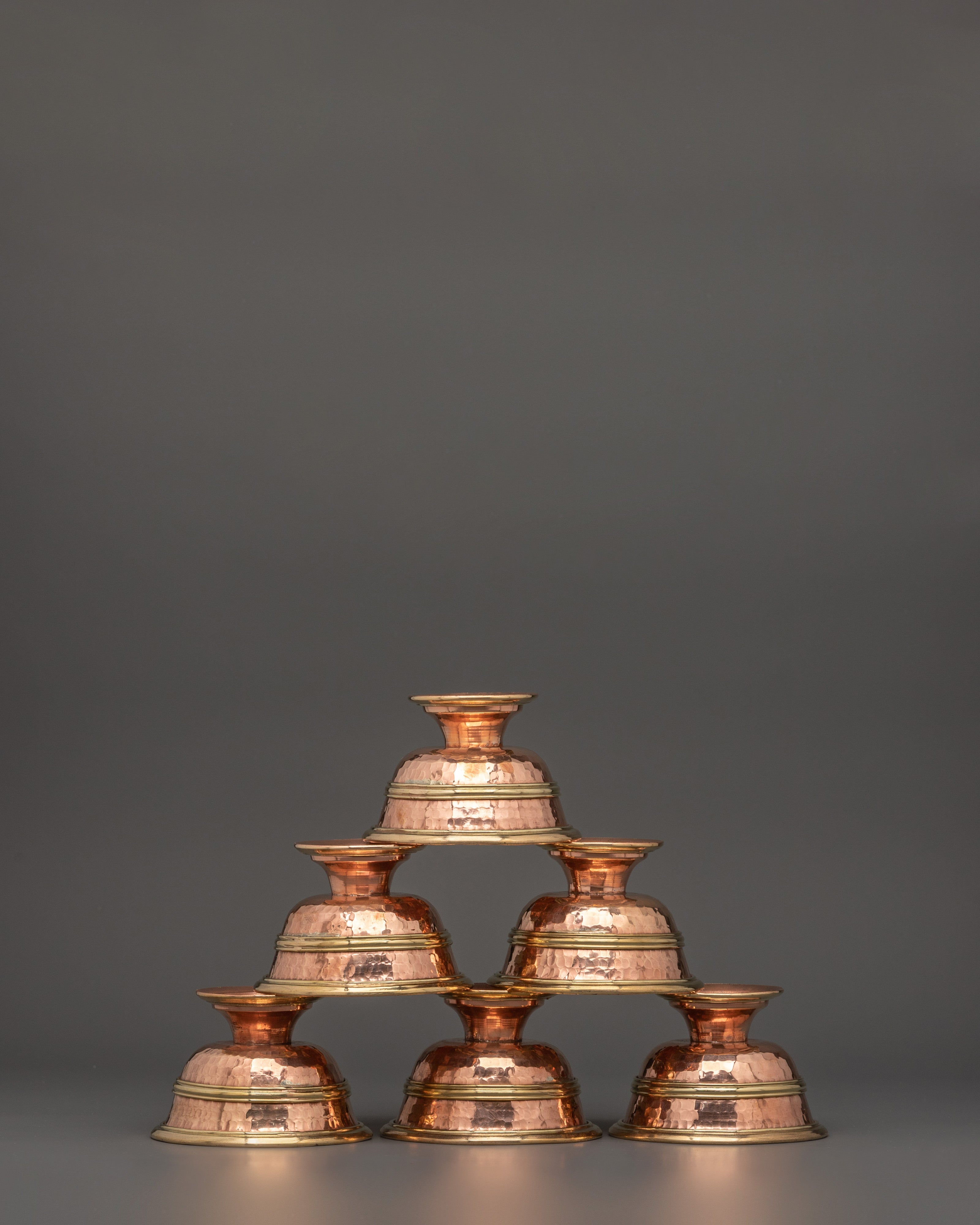 Sacred Offering Water Bowl Set | Copper Puja Vessels for Meditation & Altar Rituals