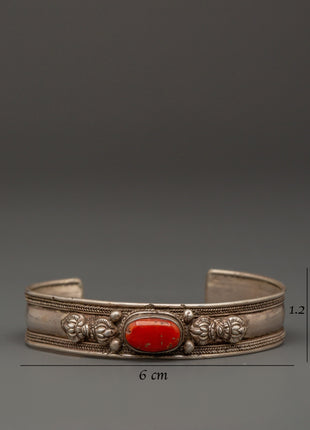 Spiritual Bracelet with Red Turquoise | Himalayan jewelry perfect for meditation