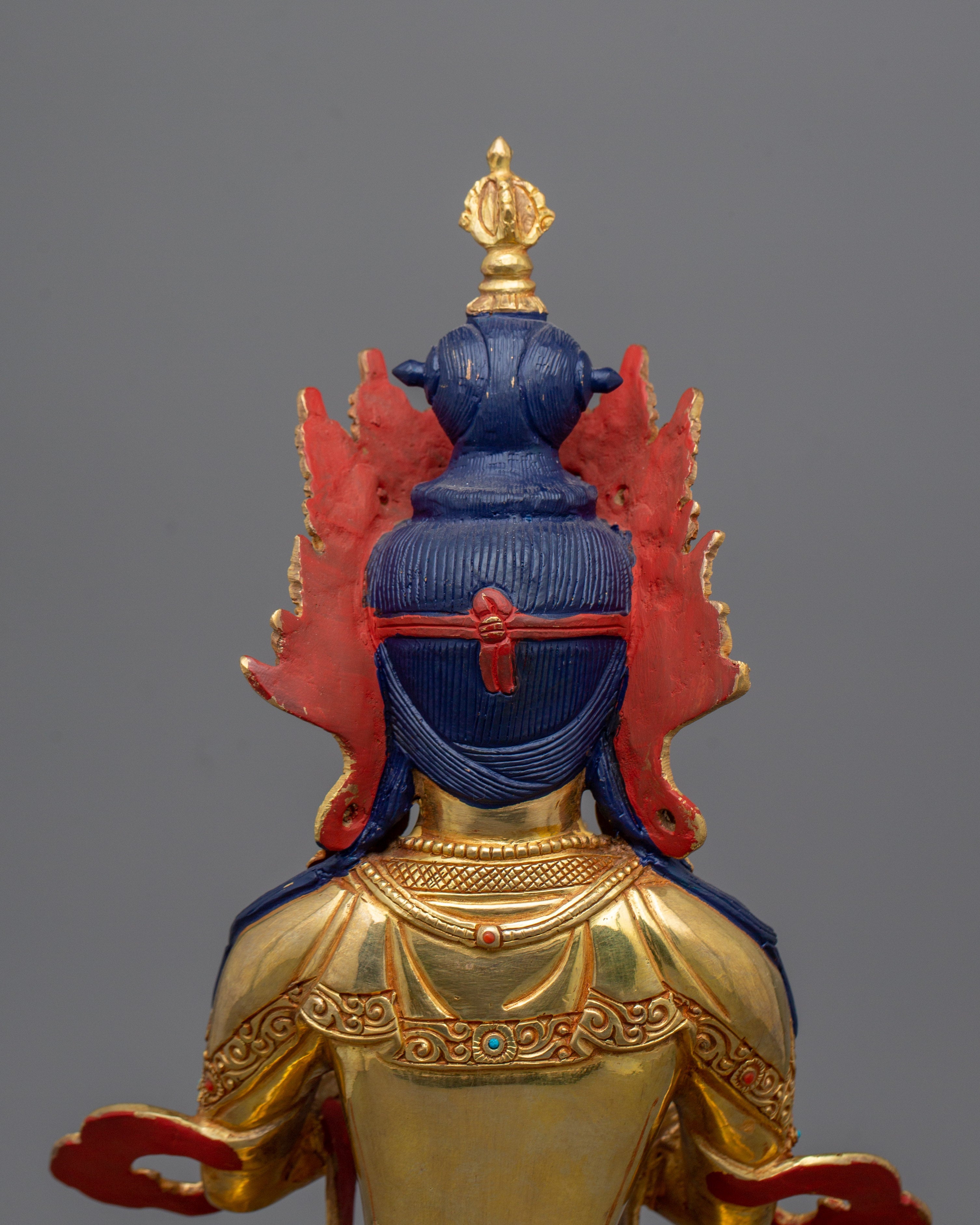 Buddhist Tibetan Dorje Chang Figurine | Traditional 24K Gold Gilded Vajradhara Statue