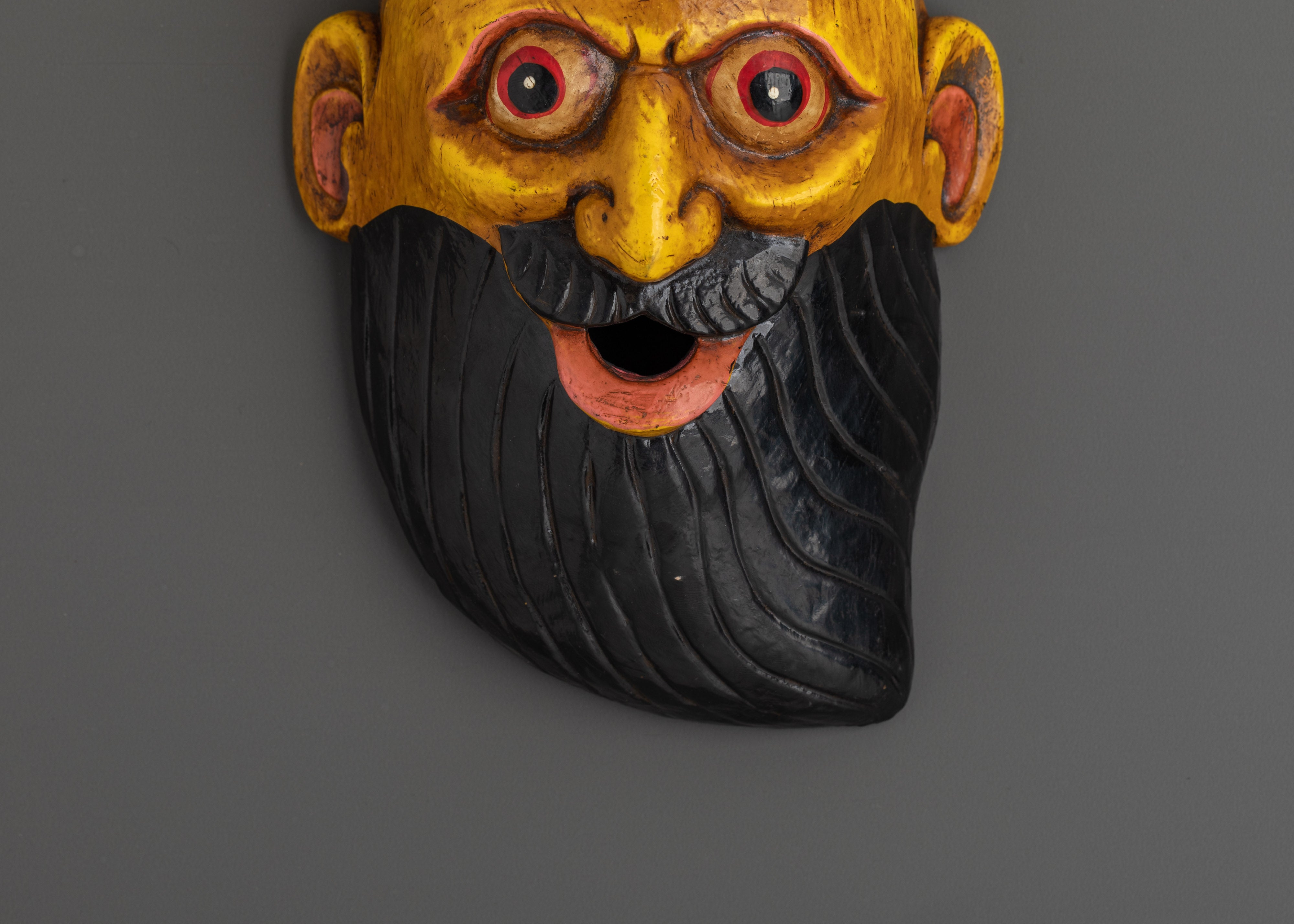 Wooden Wall Hanging Mask  | Traditional Ethnic Decor, Spiritual Wall Art