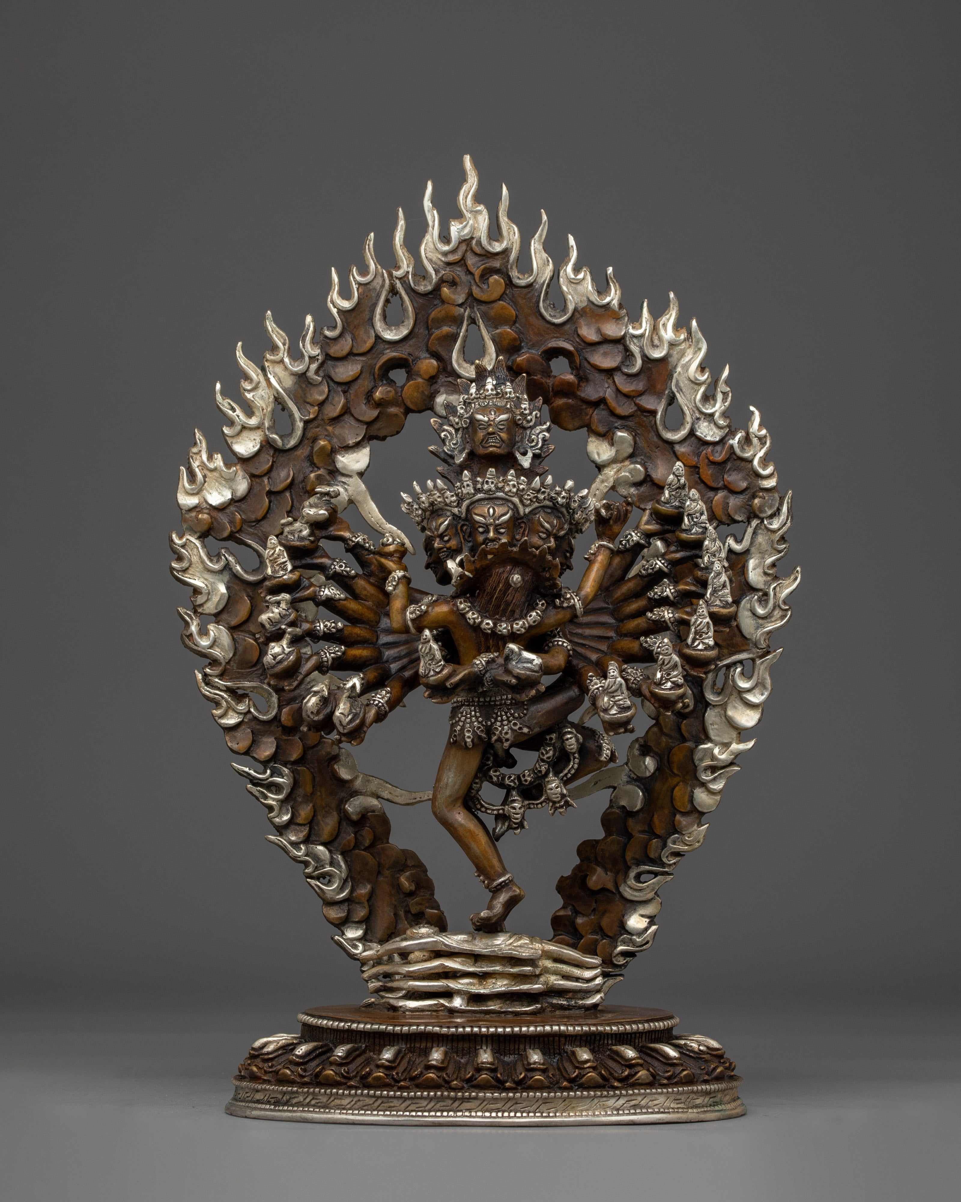 Silver-plated Hevajra With Consort statue