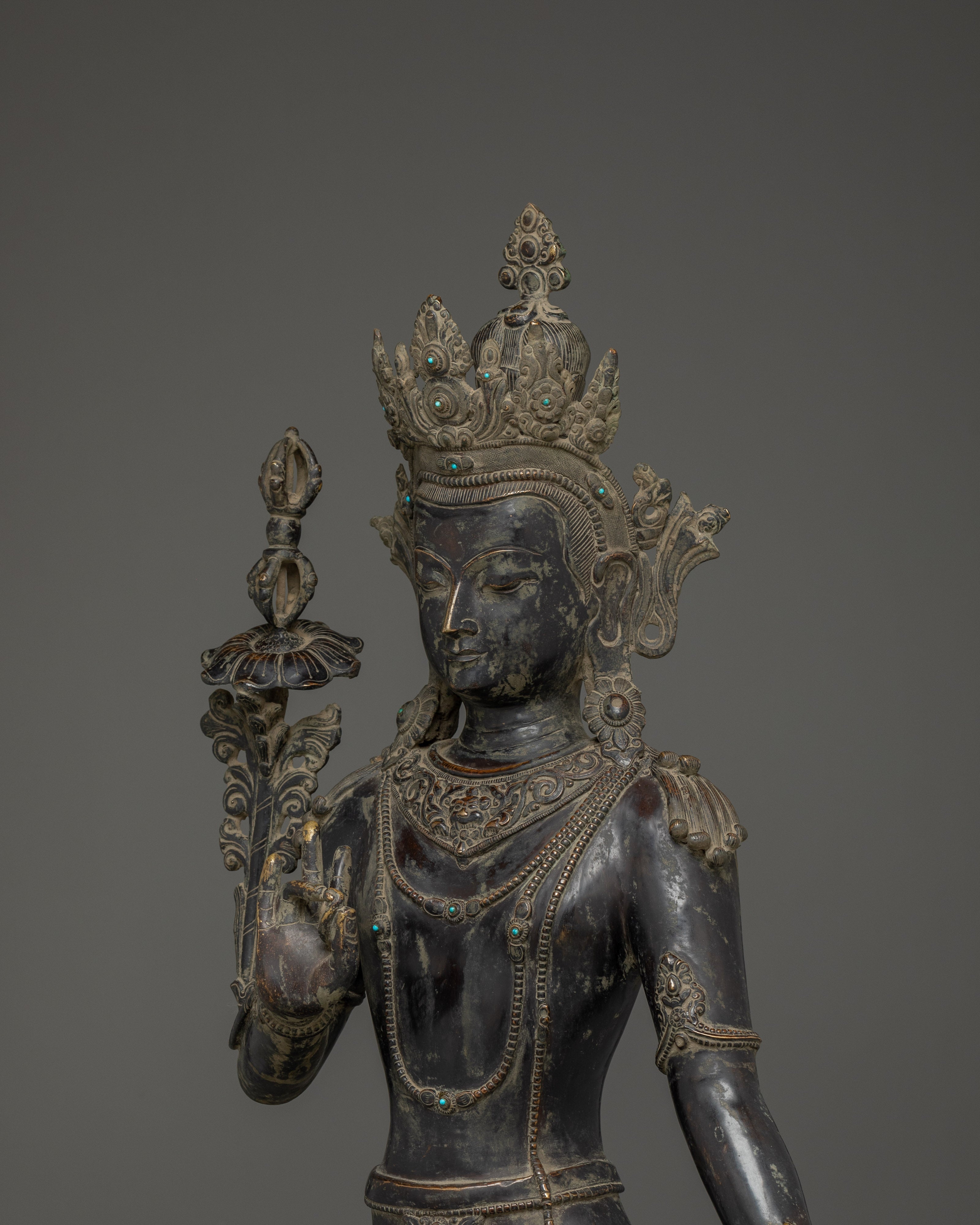 Copper Standing Vajrapani Statue | Powerful Buddhist Protector Deity