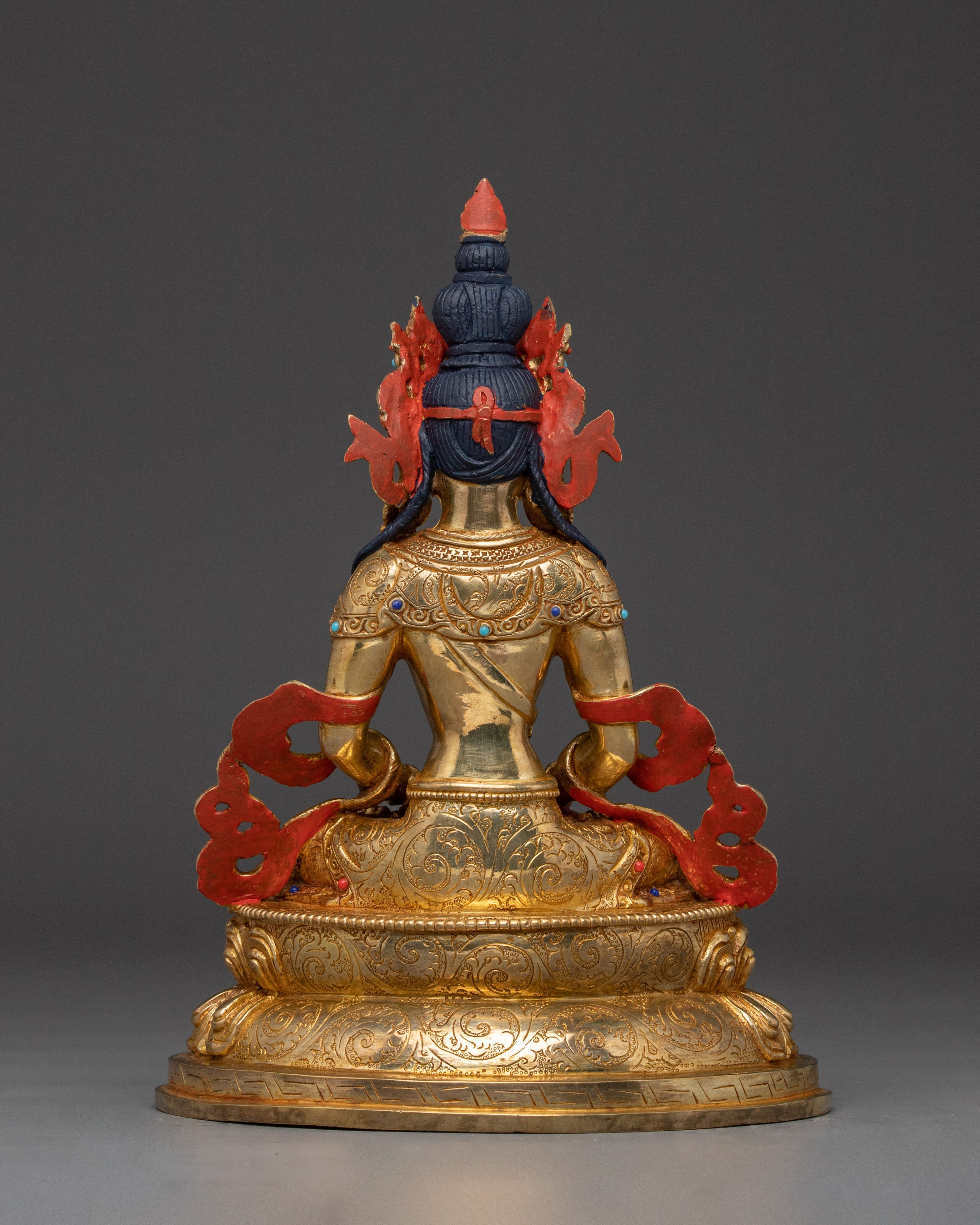 Traditional Buddhist Amitayus deity figurine | Symbol of Health and Long Life