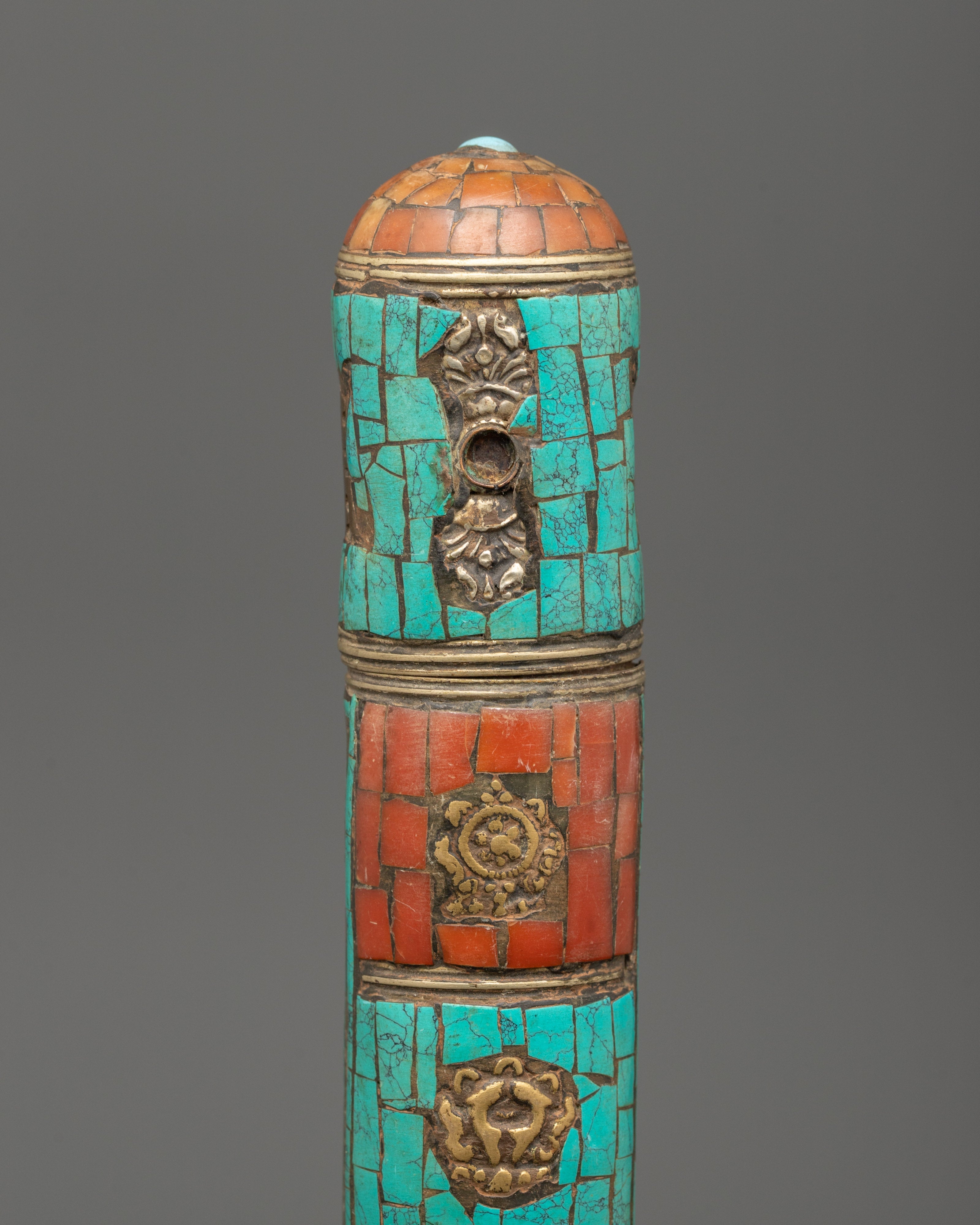 Coral Inlaid Incense Holder | Ritual & Meditation
