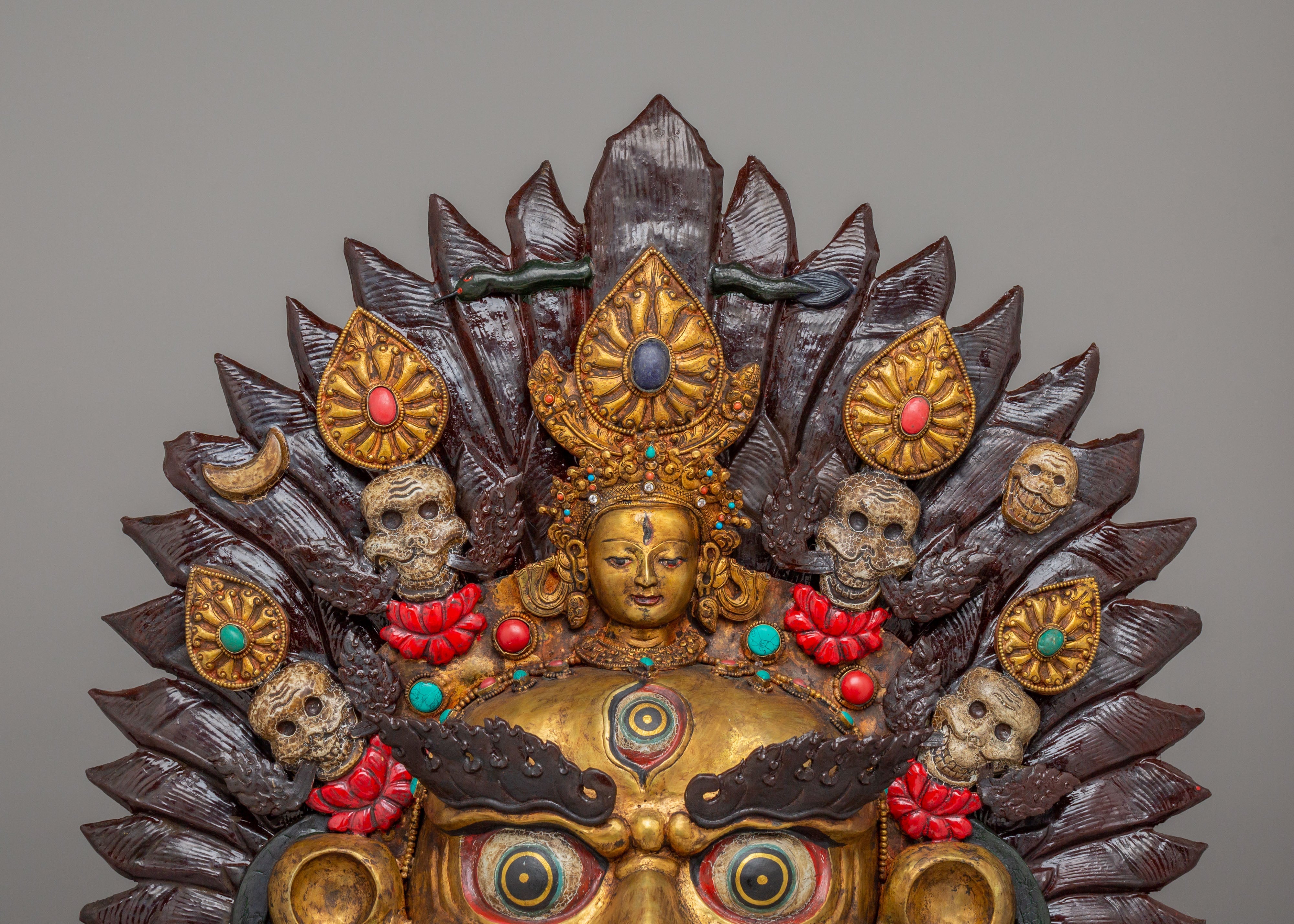Sacred Mahakala Wall Hanging | Tibetan Wrathful Deity