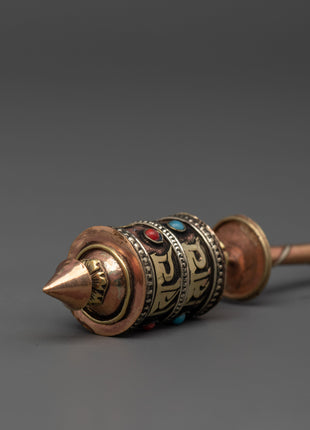 Handcrafted Copper & Brass Mantra Spinner | Wheel of Compassion