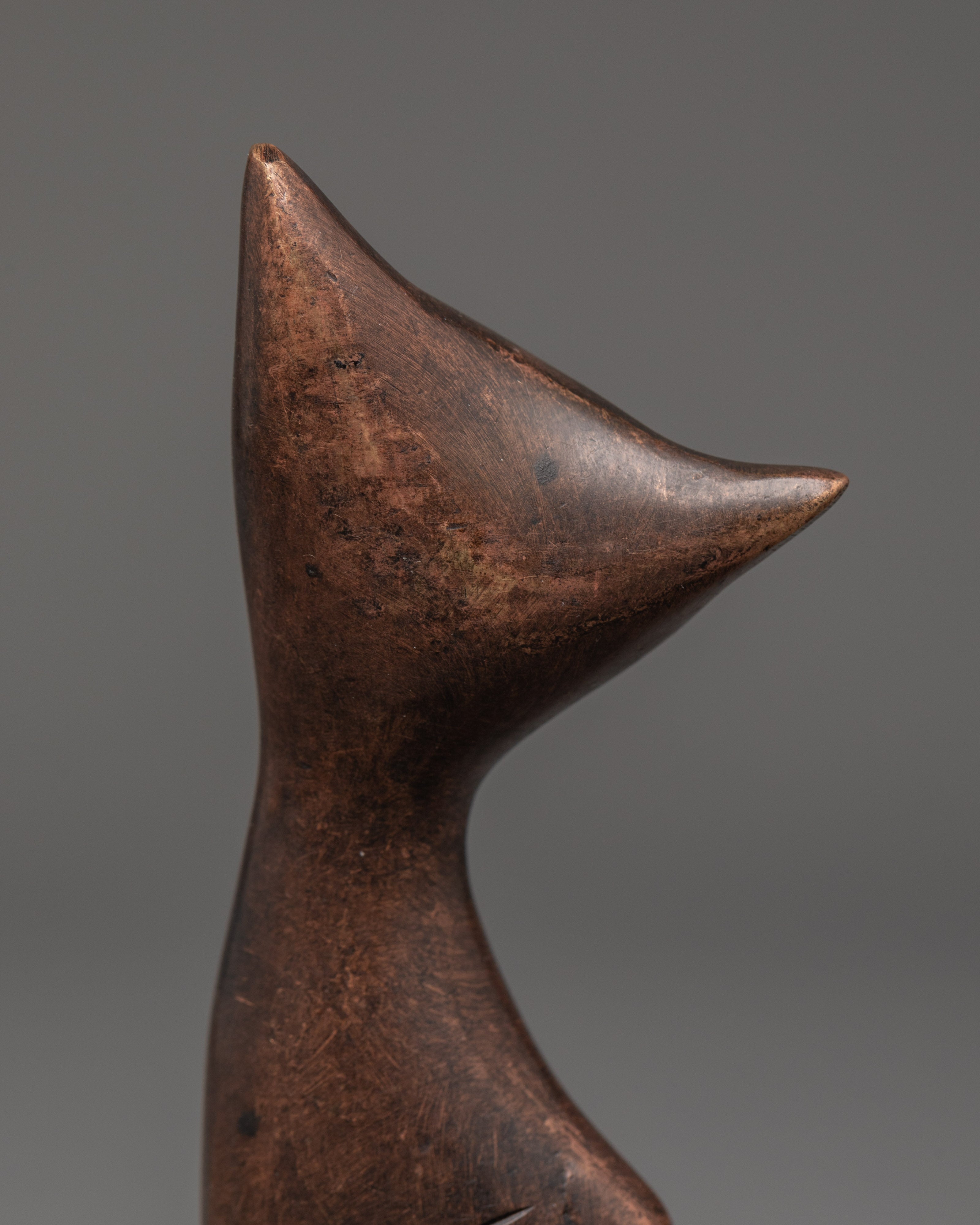 Handcrafted Decorative Cat Figurine Set | Oxidized Copper Cat Sculpture