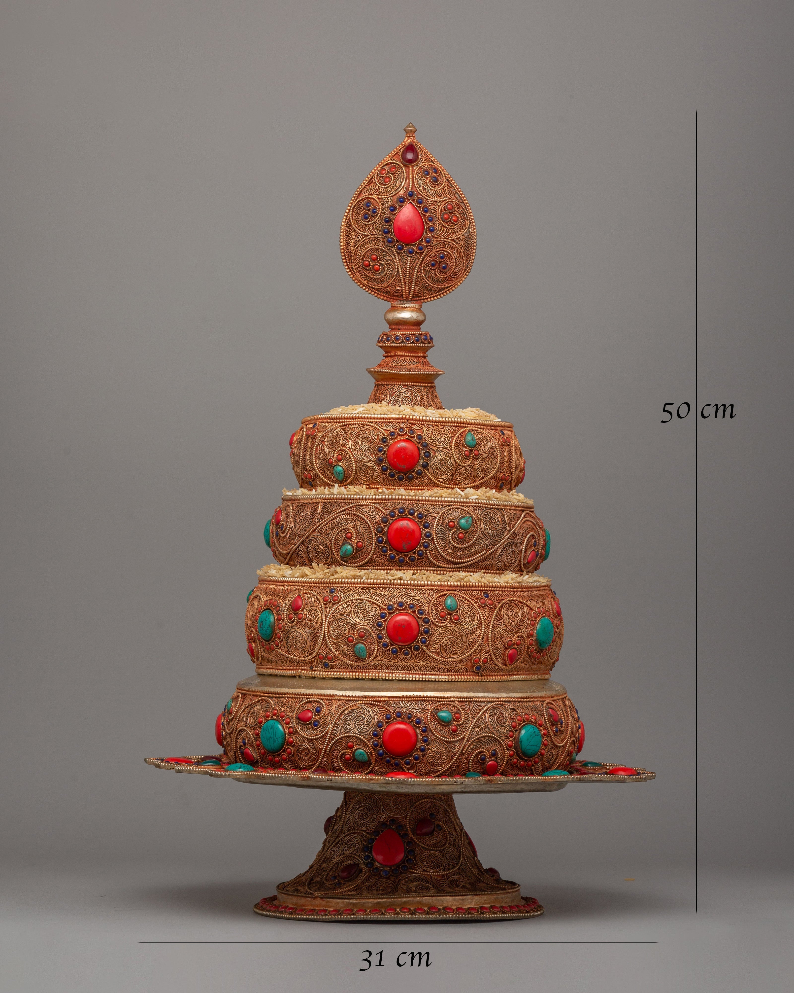Tibetan Rice Offering Mandala | Buddhist altar piece