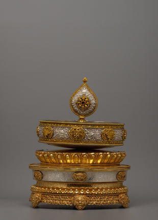 Traditional Buddhist Mandala Set | Artisan-Crafted Offering Bowls for Energy Work