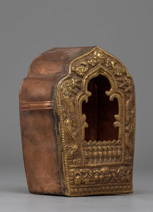 Handcrafted Ghau Box with Sacred Buddhist Symbols | Prayer Box for Rituals