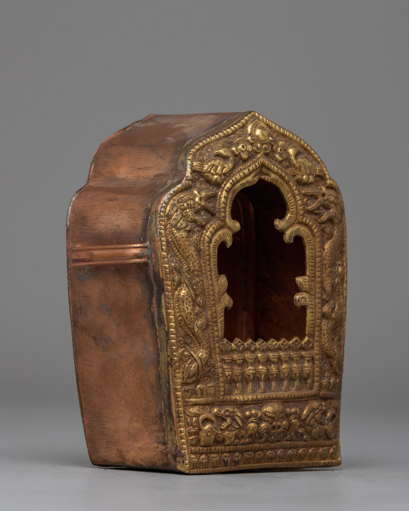 Handcrafted Ghau Box with Sacred Buddhist Symbols | Prayer Box for Rituals