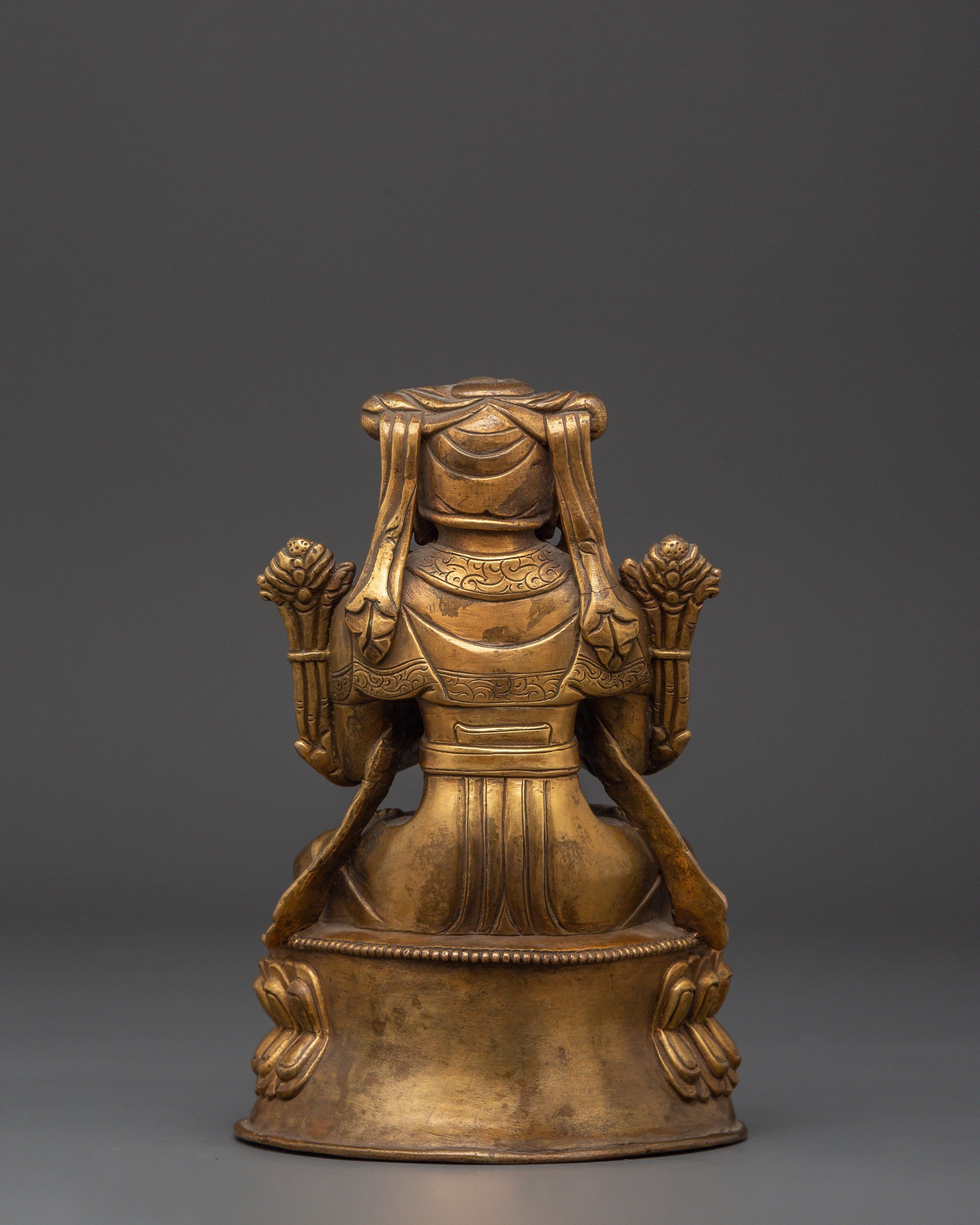 Gold Plated Buddhist Master | Altar Decor
