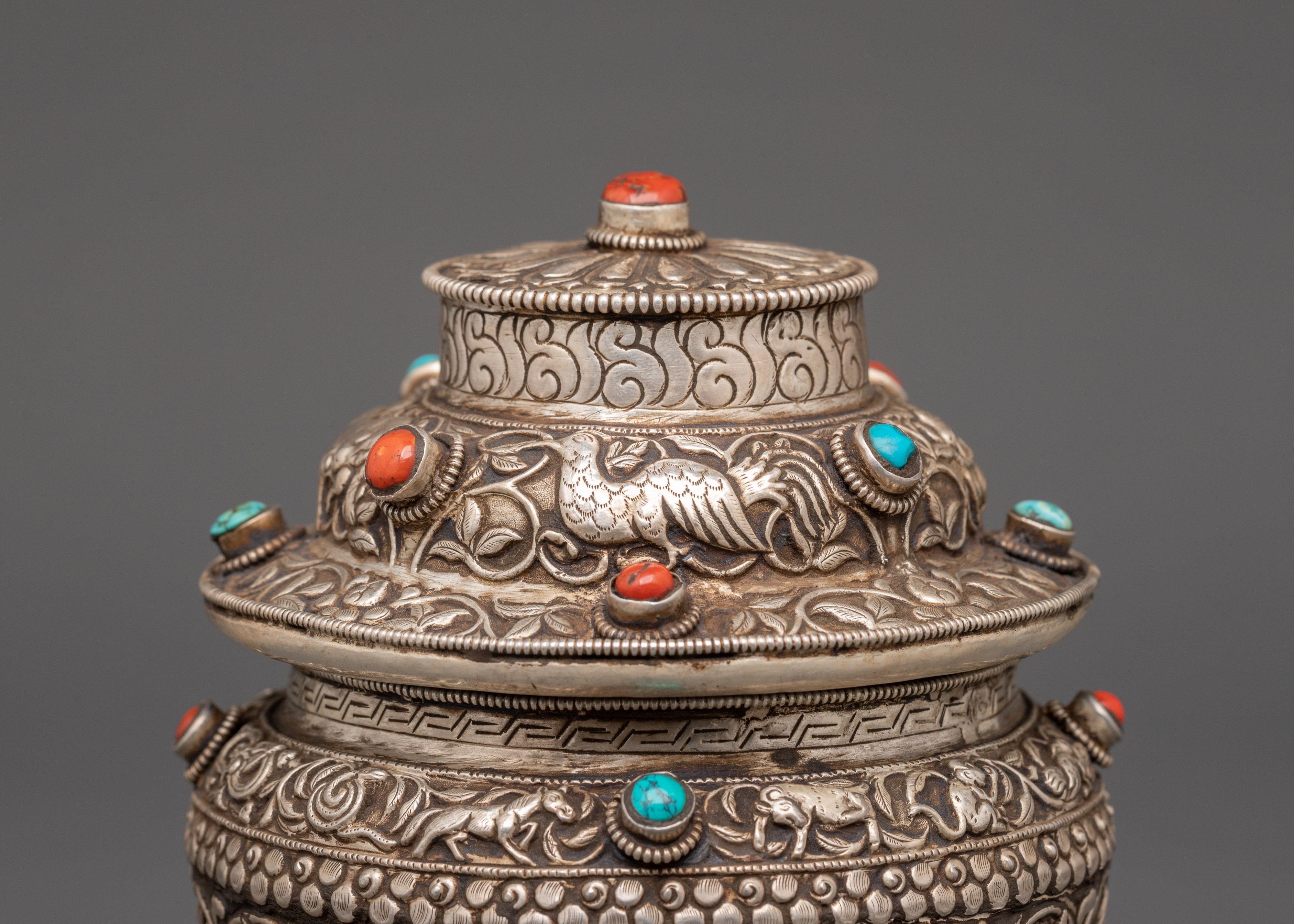Rice Pot Crafted with Pure Silver | Religious Decor
