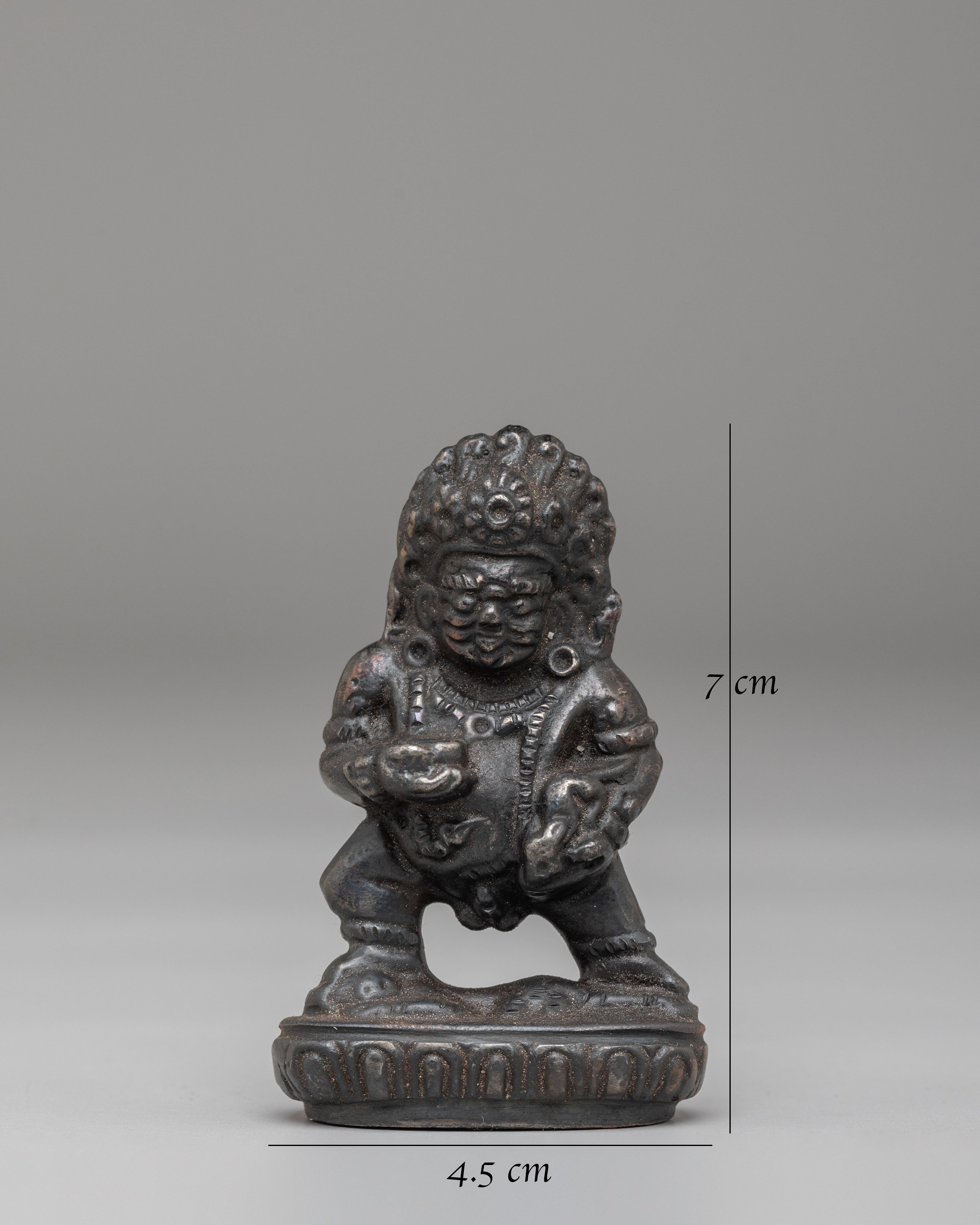 Black Dzambhala Wealth Protector Statue | Handcrafted Iron Sculpture