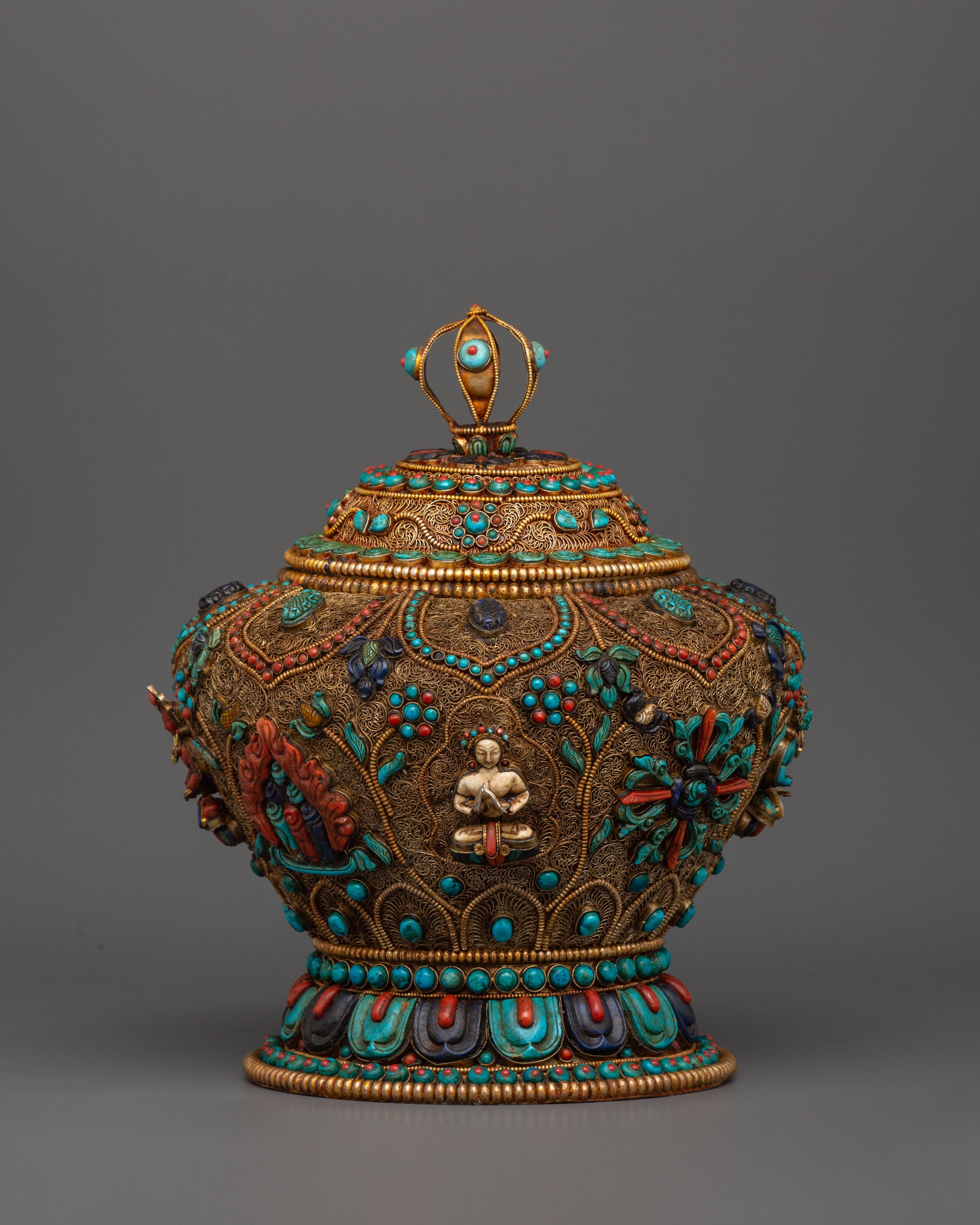 Offering Rice Bowl Large Handcrafted Tibetan Rice Bowl | Offering Bowl for Altar and Sacr