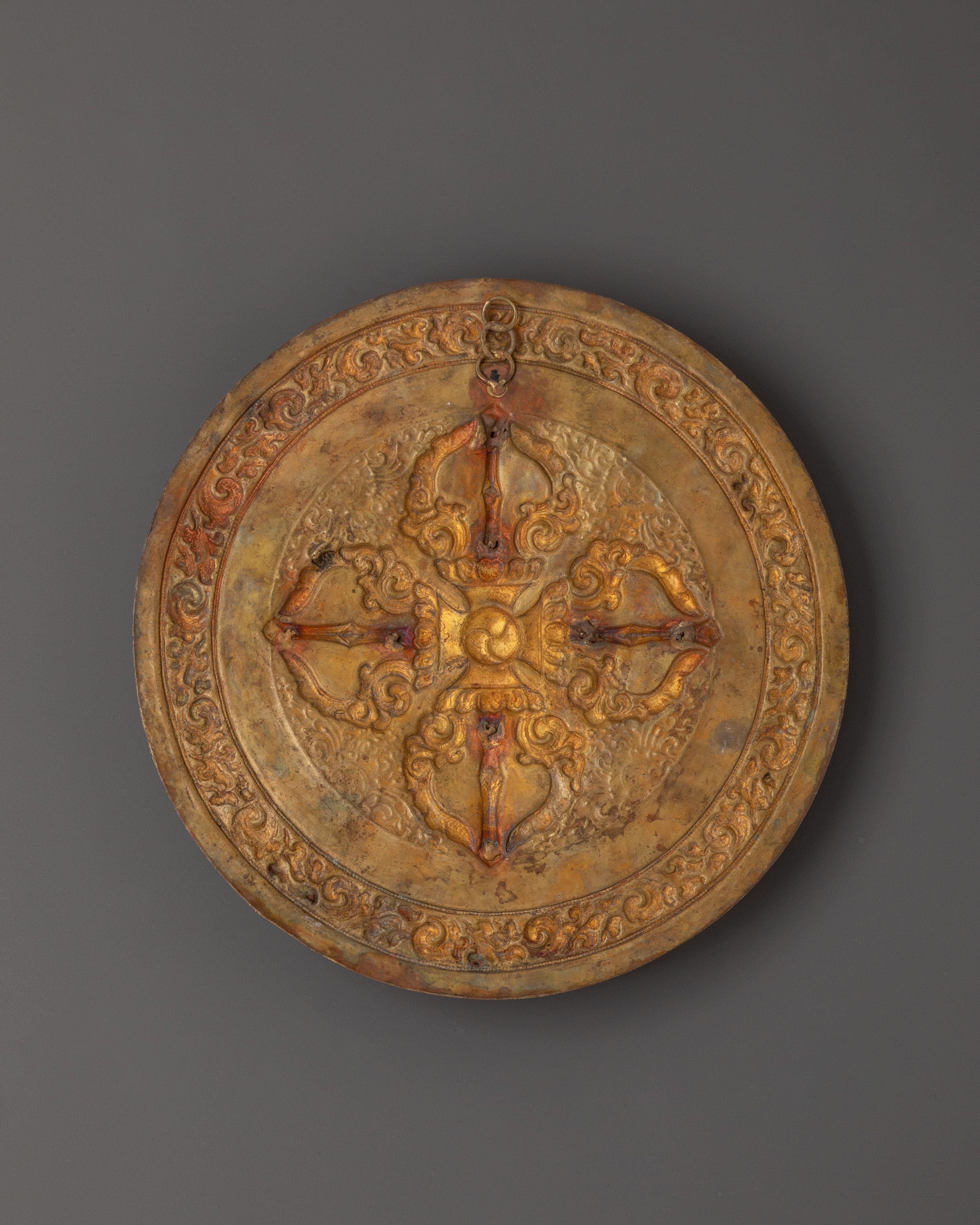 Tibetan Copper Wall Art | Handcrafted 28cm Mandala