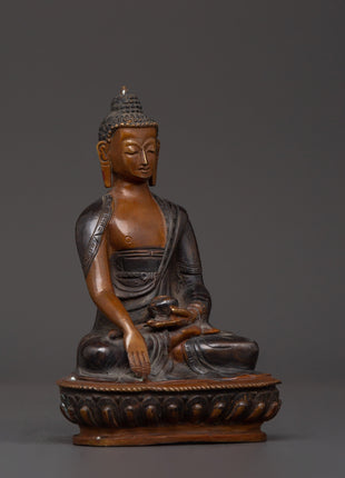 Beautiful Oxidized Copper Shakyamuni Buddha | Spiritual Decor & Buddhist Practice