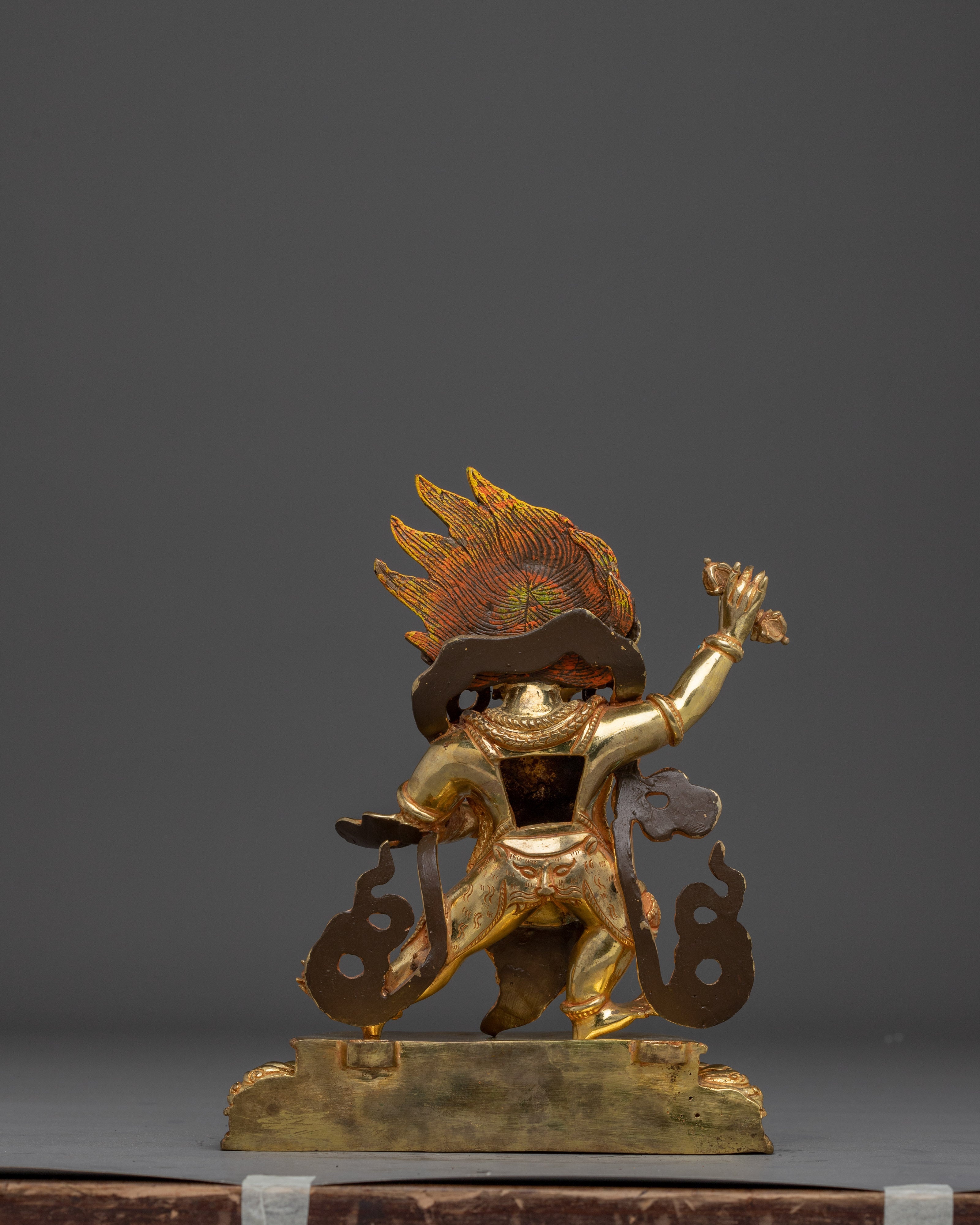 Copper Vajrapani Sculpture with Gemstones | Buddhist Protector for Shrine