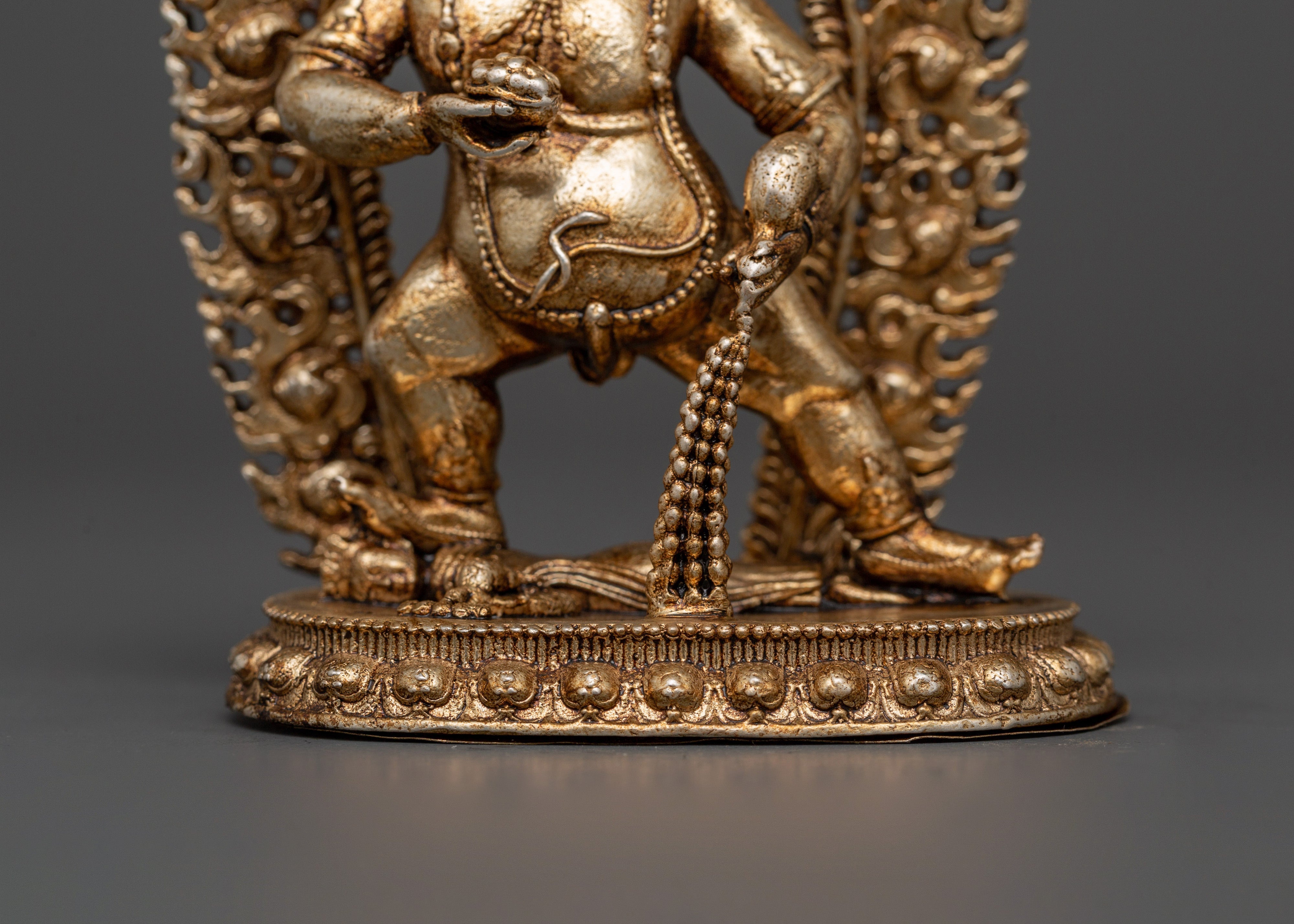 Black Dzambhala Tibetan Wealth Deity Statue | Copper Buddhist Sculpture for Home Decor