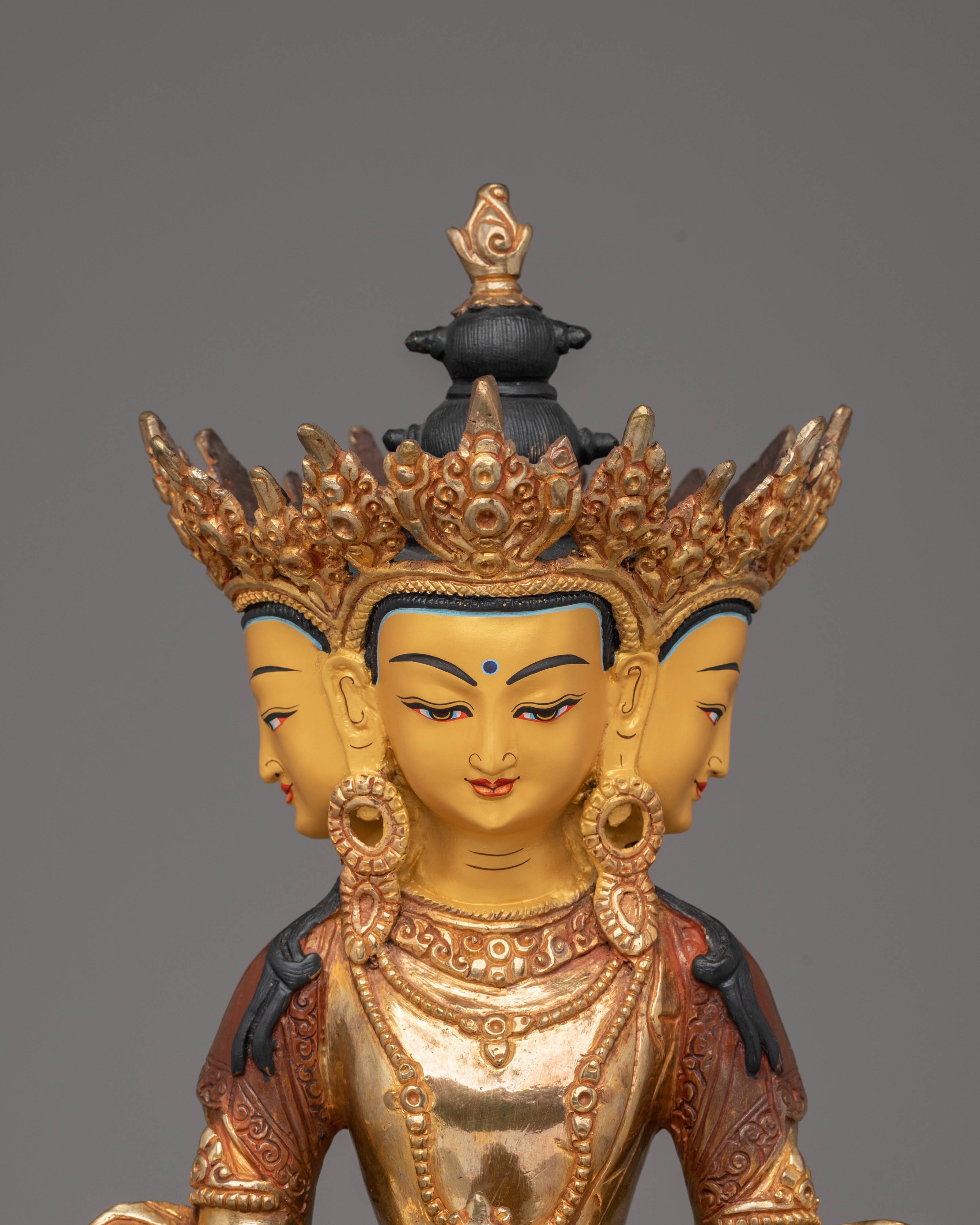 Handmade Copper Vairocana Statue | Symbol of Wisdom & Purity for Sacred Spaces