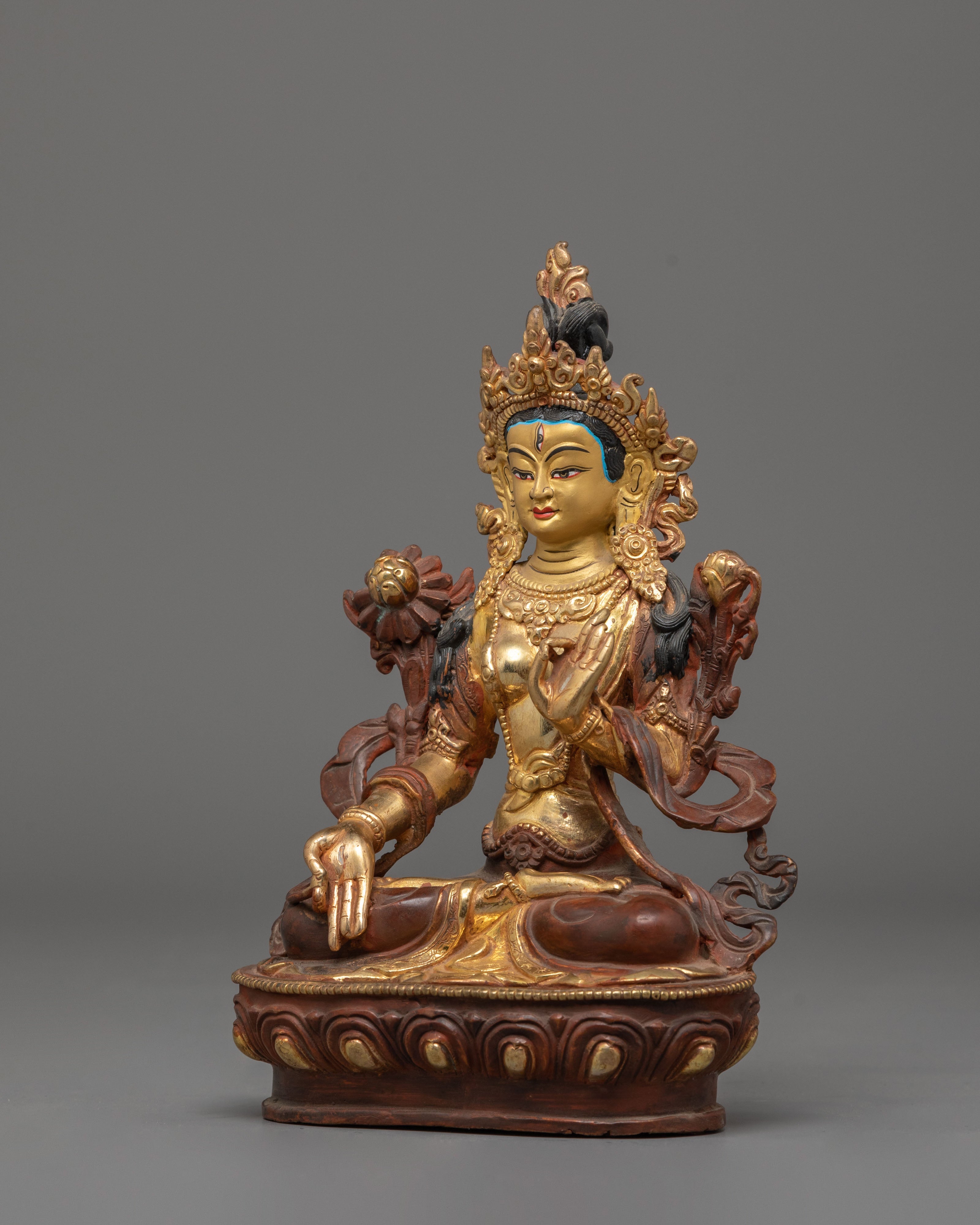 Oxidized Copper White Tara Statue | Buddhist Healing Tara