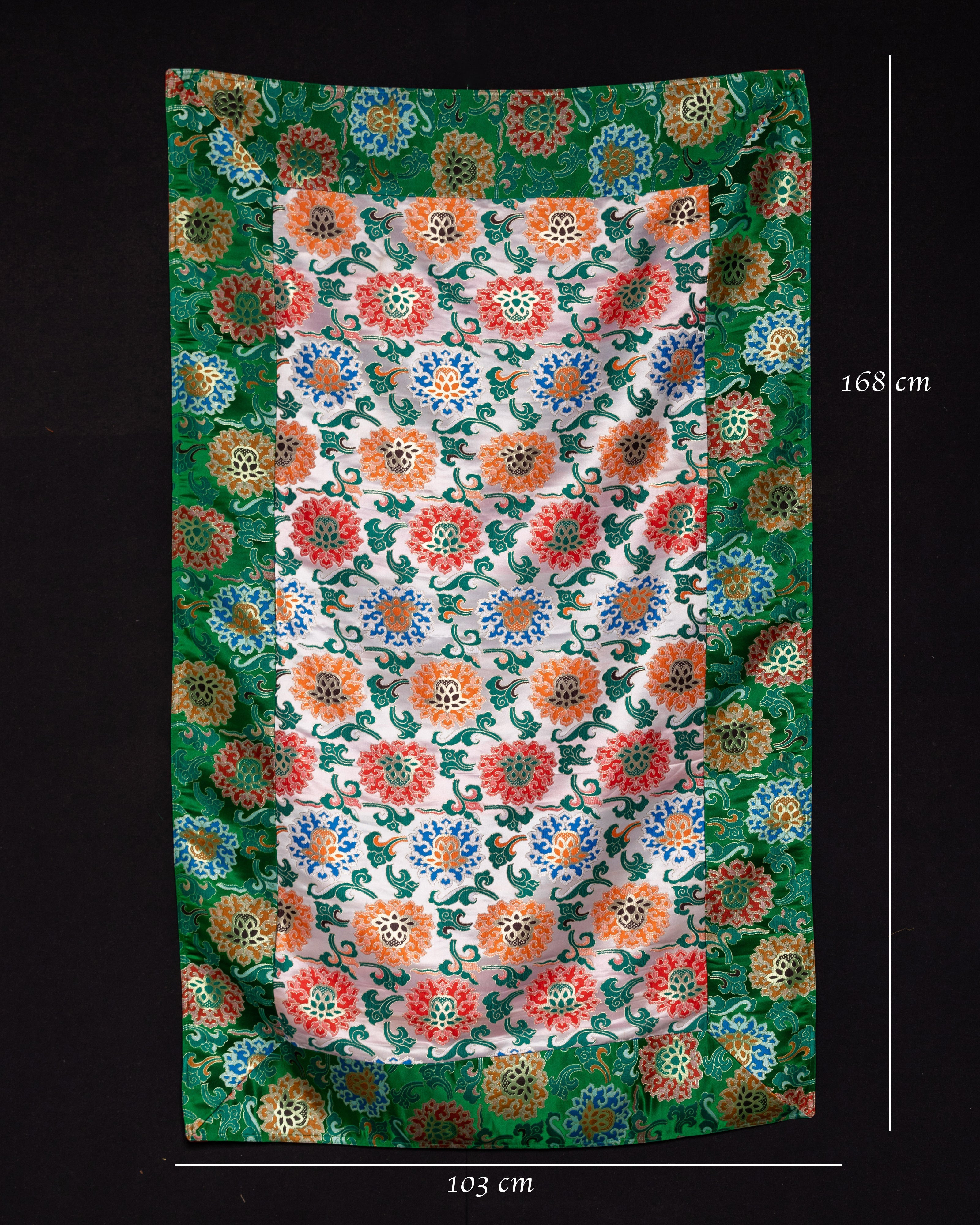 Handmade Silk Fabric Table Cloth | Elegant Multicolor Floral Design in Silk