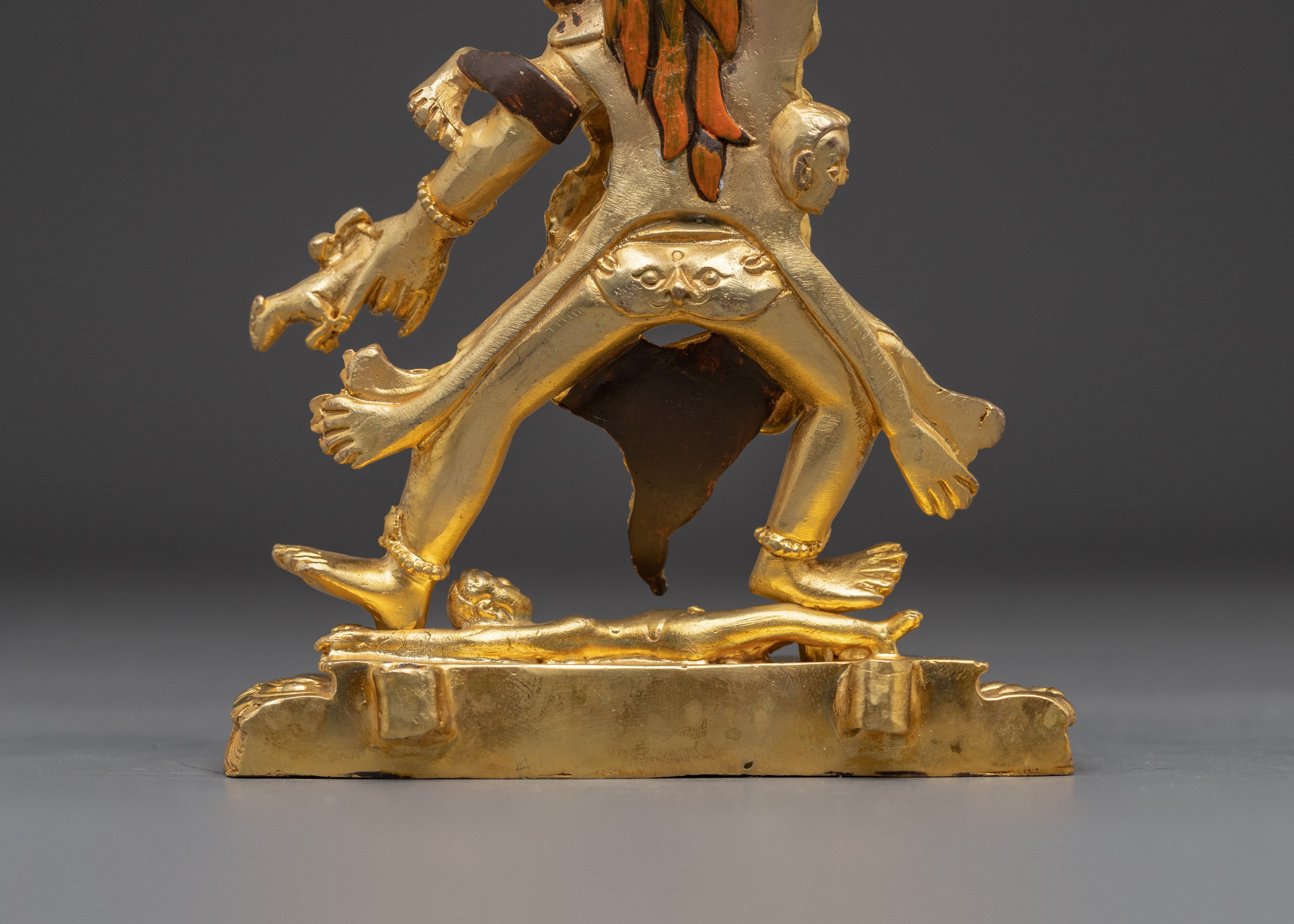 Gold Plated Ekajati Statue | Tibetan Buddhist Wrathful Deity for Spiritual Protection
