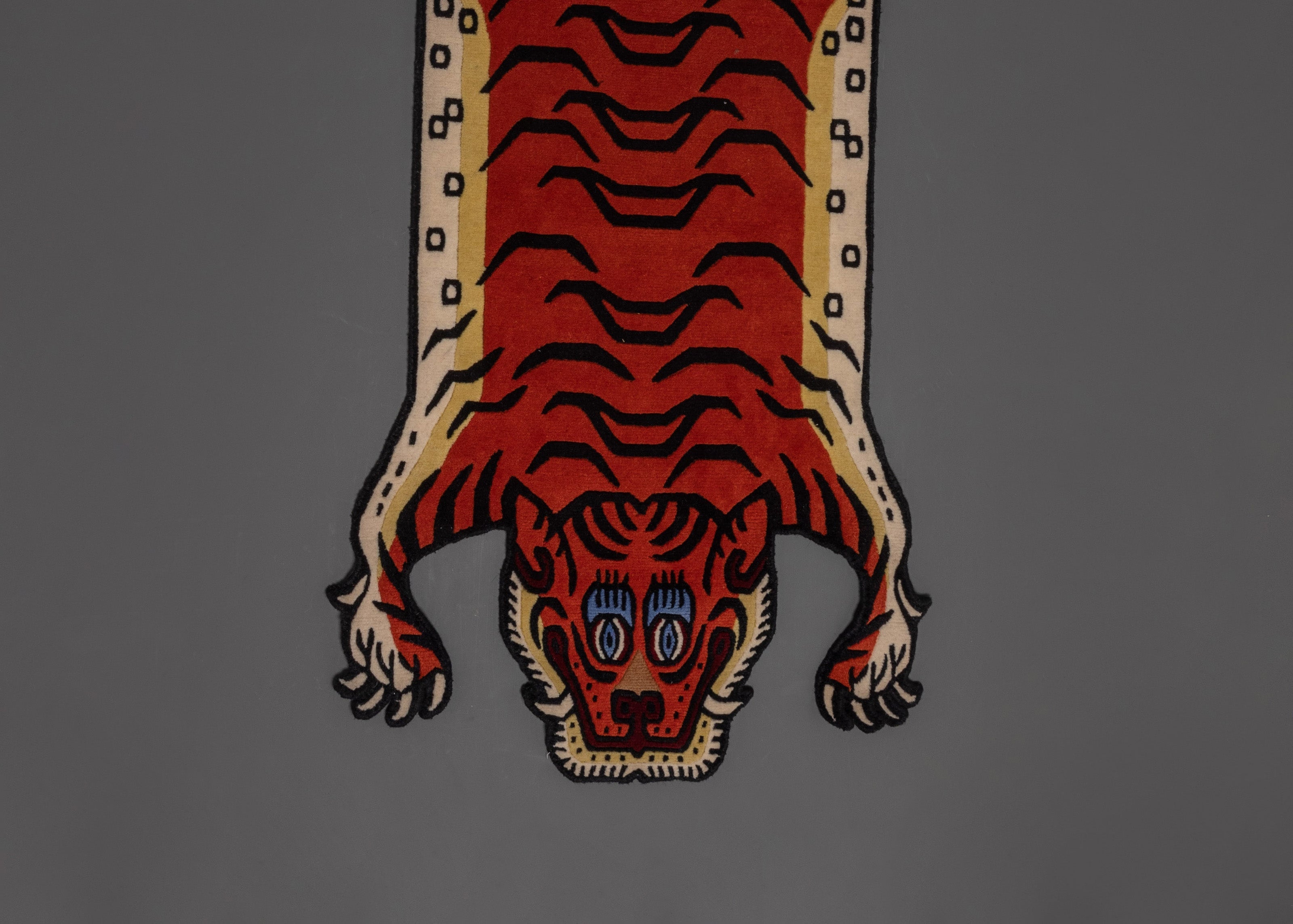 Tibetan Tiger Design Rug | Viscose Handcrafted Rug For Unique Decor