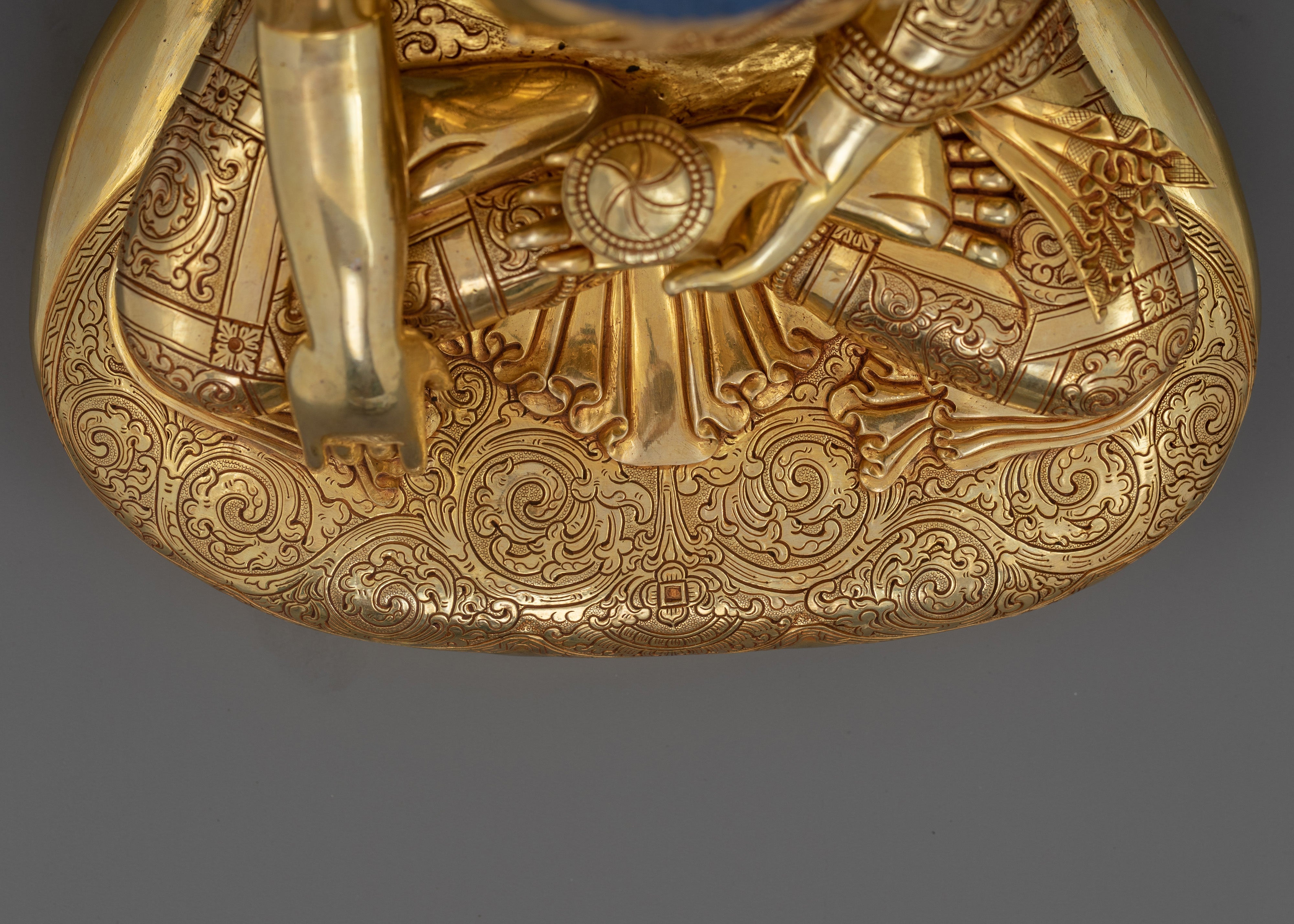 Hand-Carved Shakyamuni Buddha Enlightened Figure | 24K Gold Gilded Tibetan Sculpture