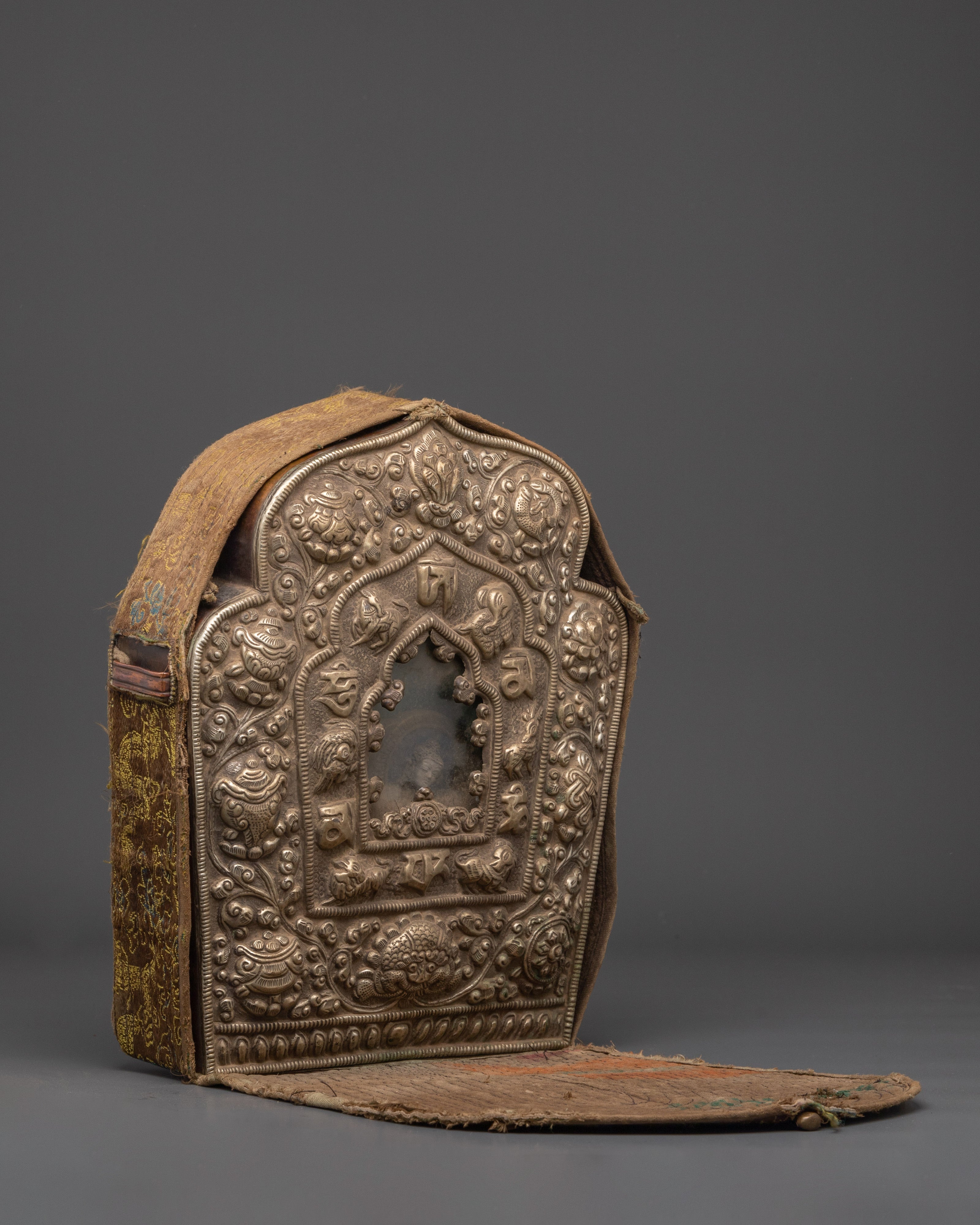Buddhist Ghau Box with Symbols | Handcrafted Tibetan Shrine Box