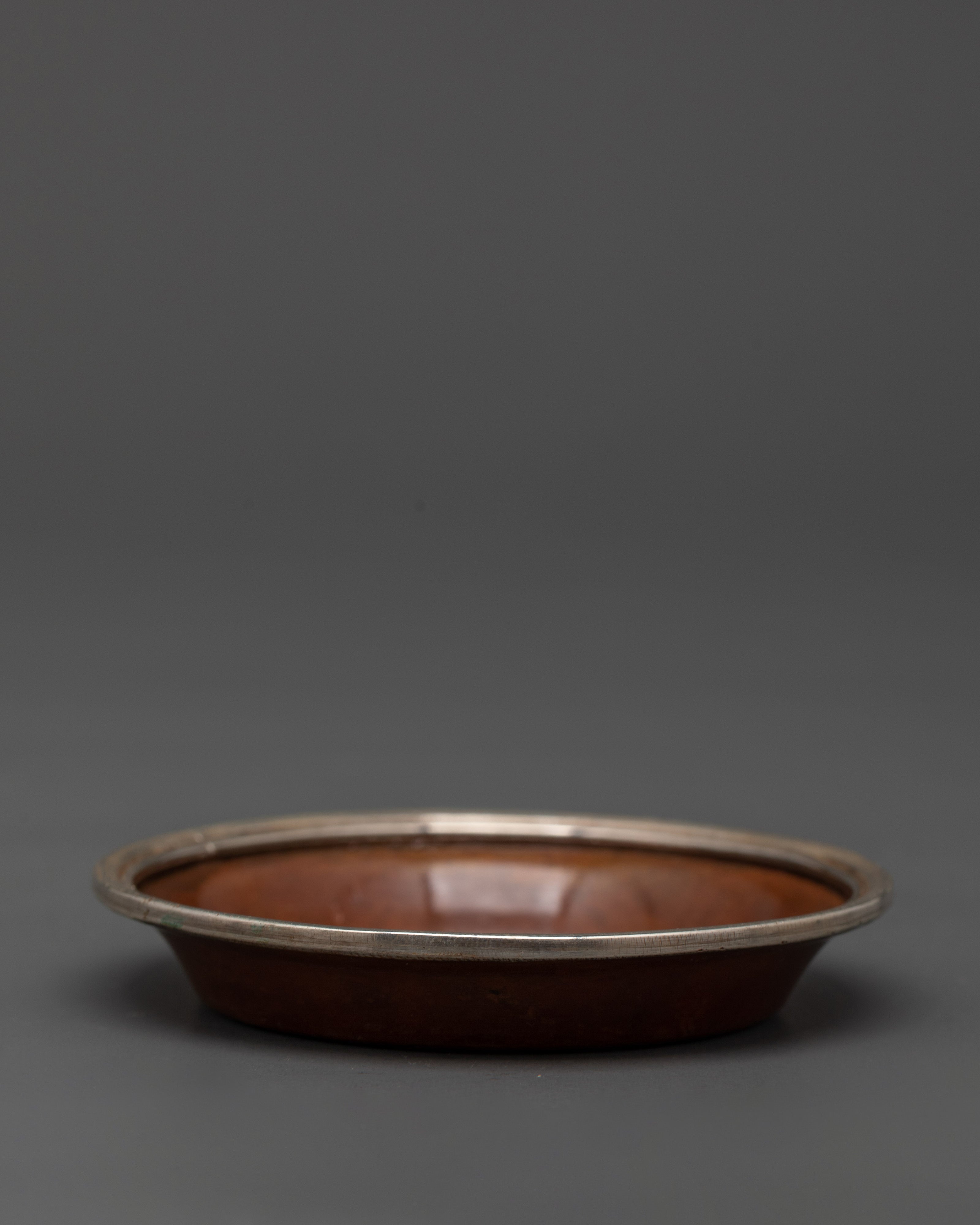 Spiritual Tibetan Water Offering Set | Oxidized Copper Ritual Bowls with Silver-Plated Brass Lining
